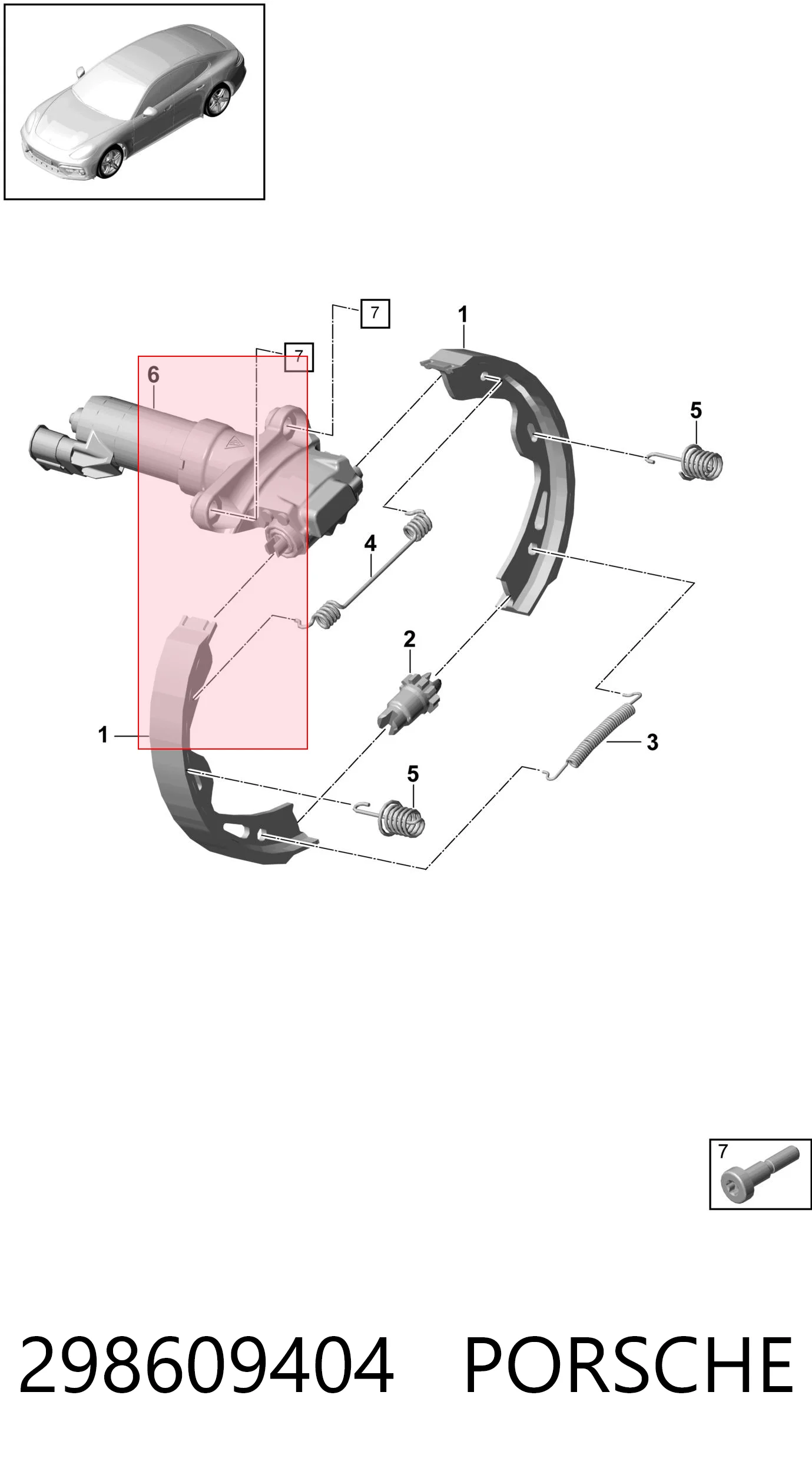 298609404 Porsche Электро мотор ручника