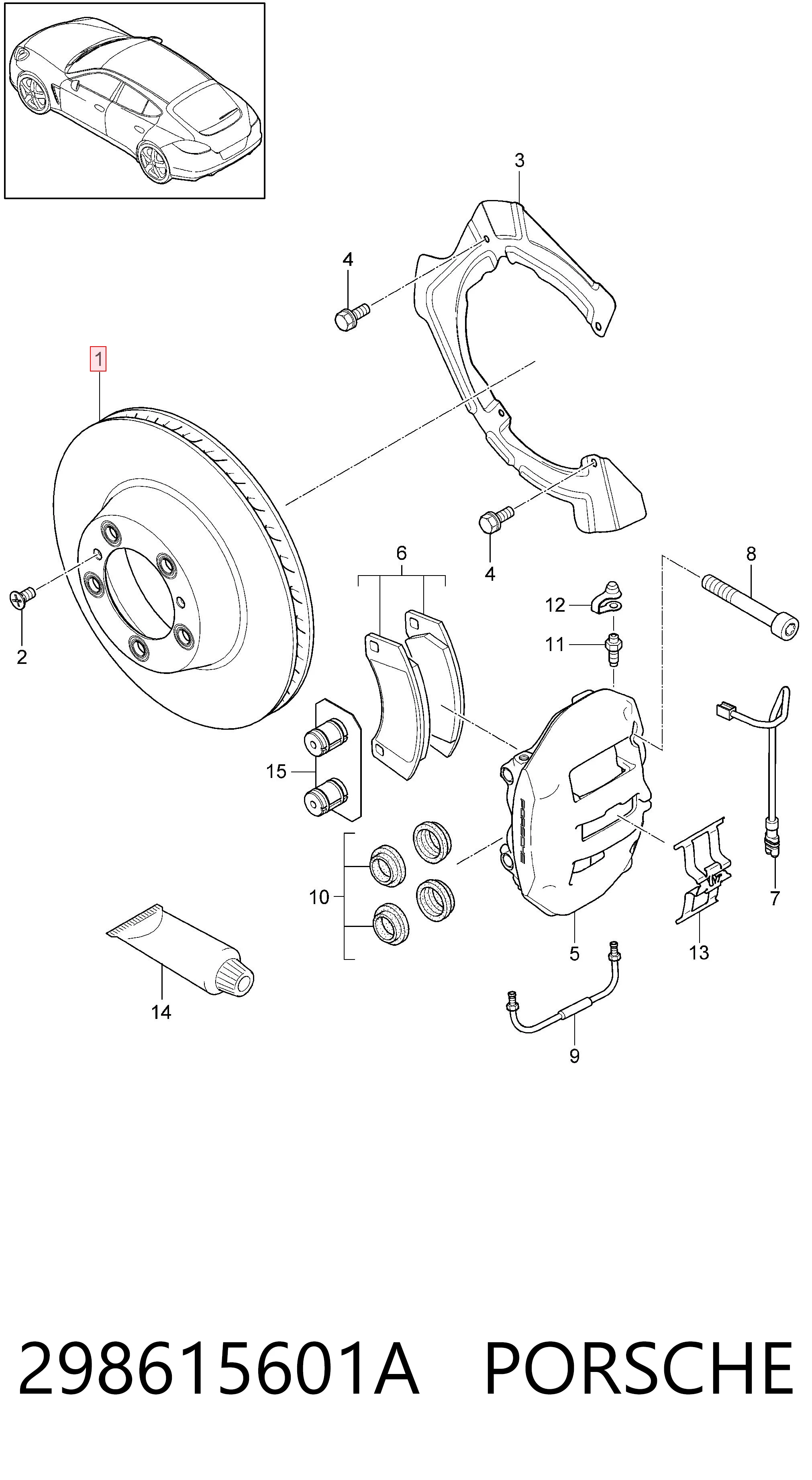 298615601A Porsche Дисковый тормоз