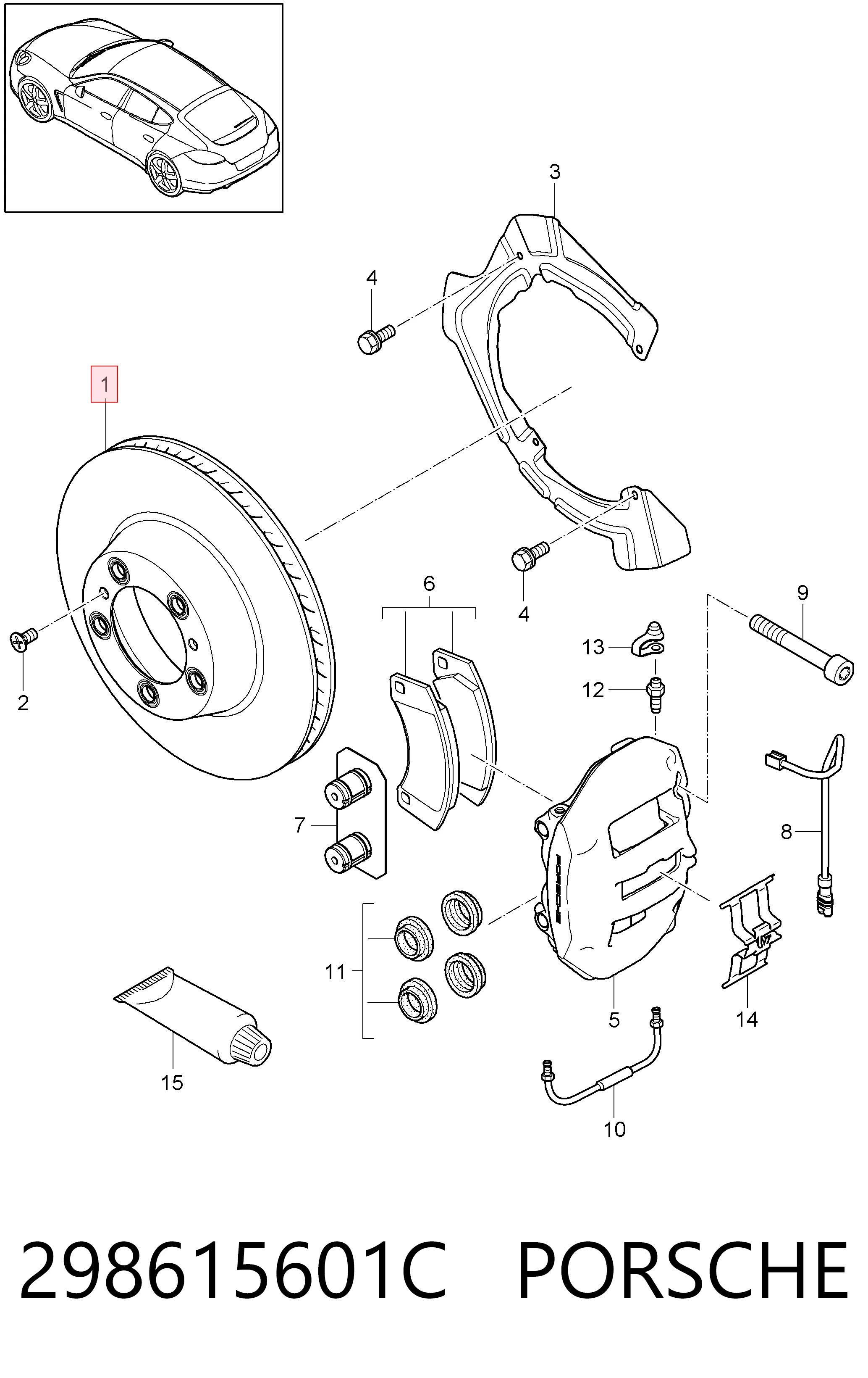 298615601C Porsche Дисковый тормоз