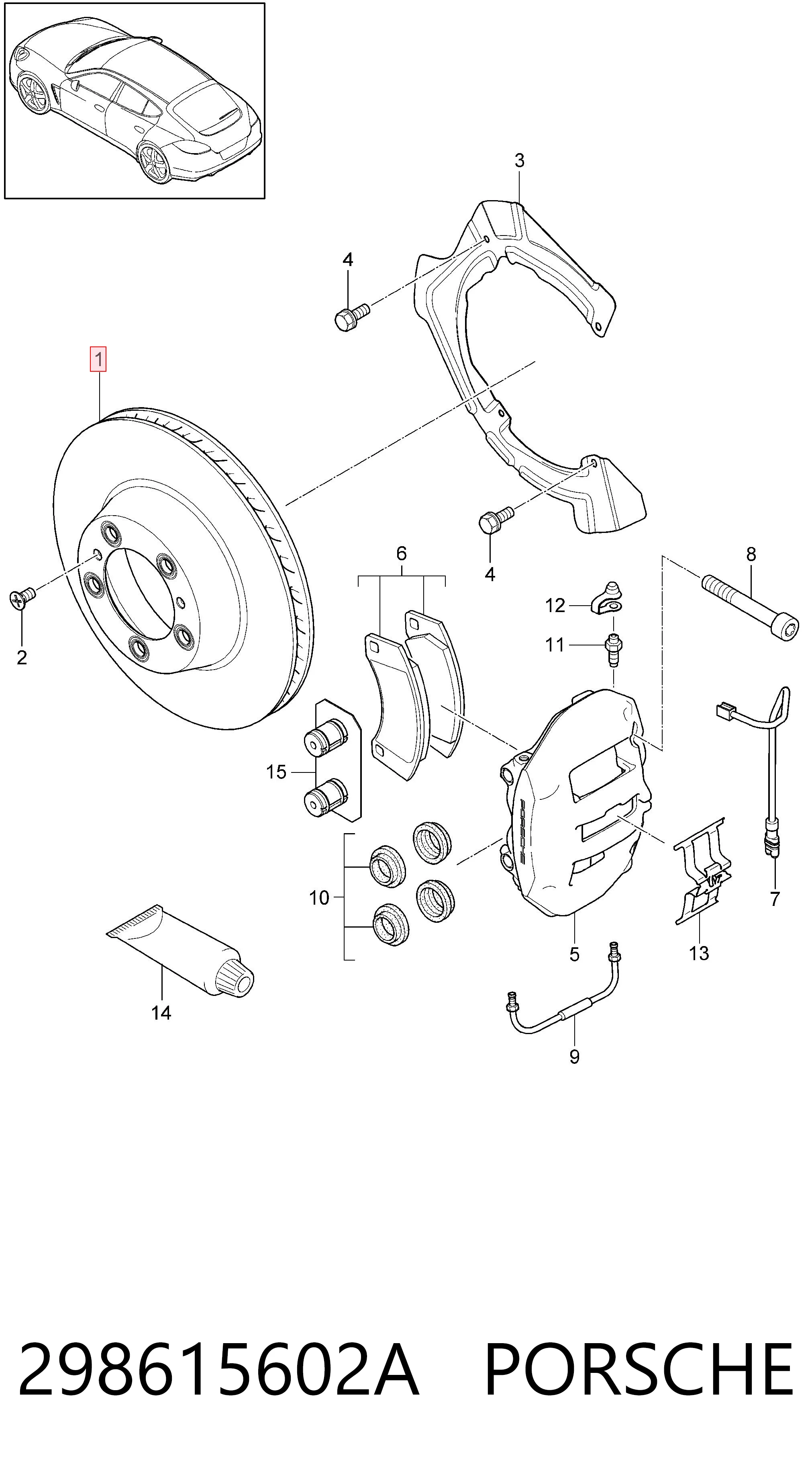 298615602A Porsche Дисковый тормоз