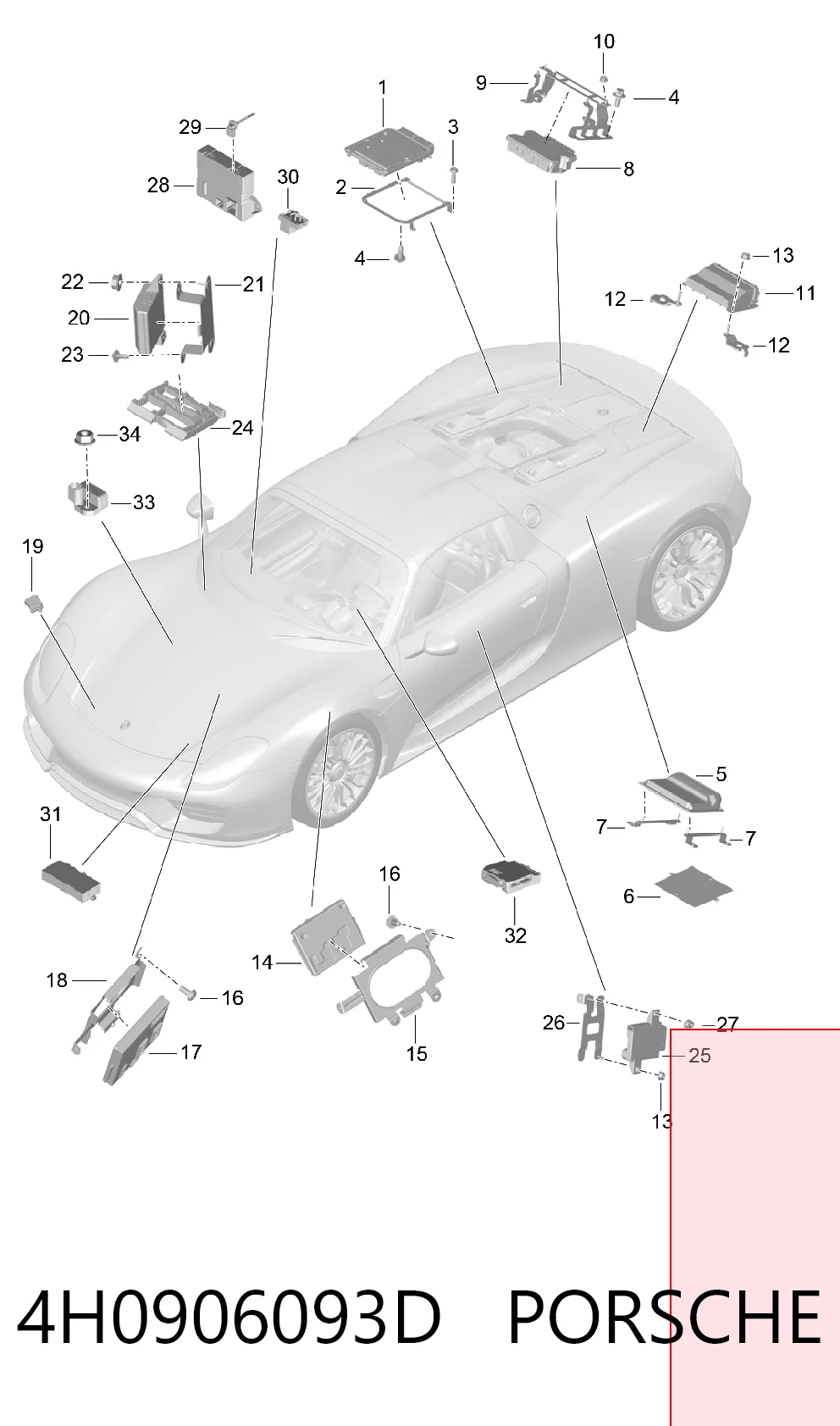 4H0906093D Porsche ЭБУ топливного насоса