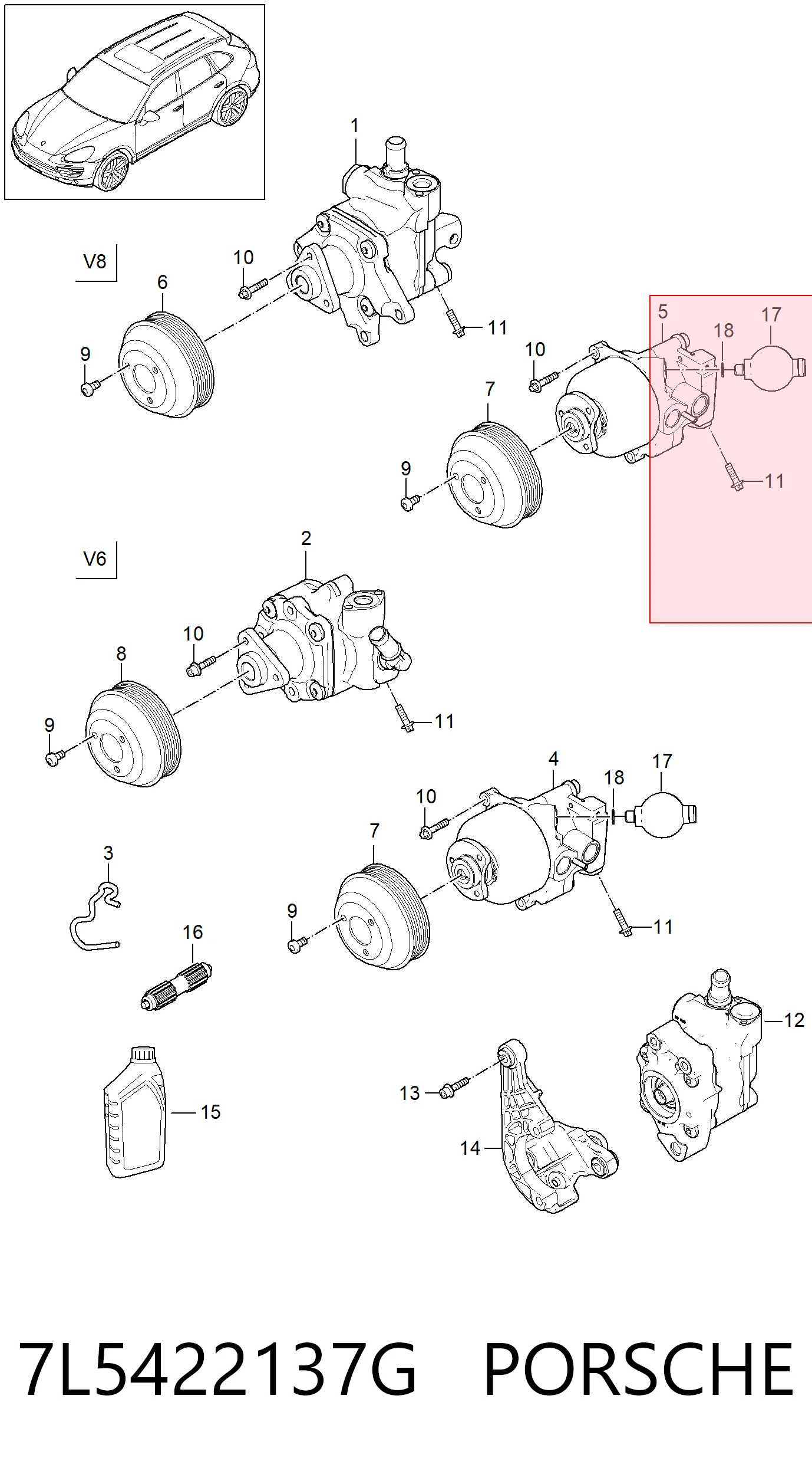 7L5422137G Porsche ГУР руля