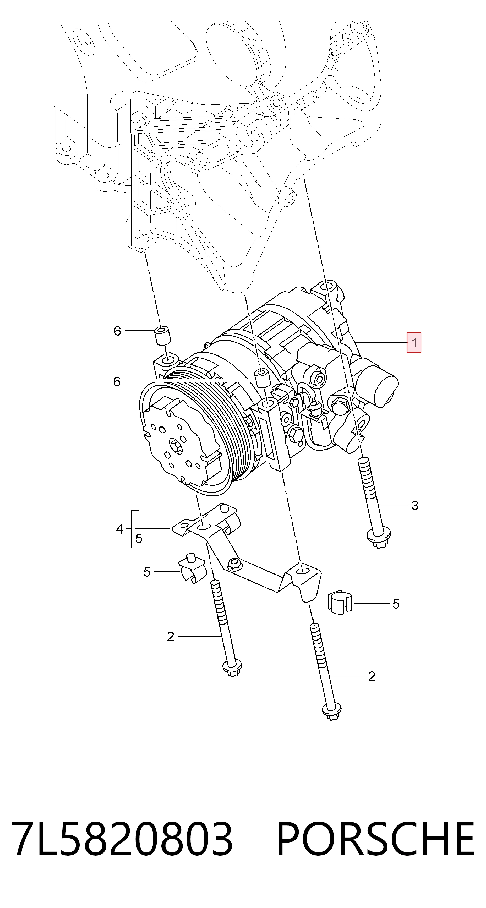7L5820803 Porsche Компрессор хладагента