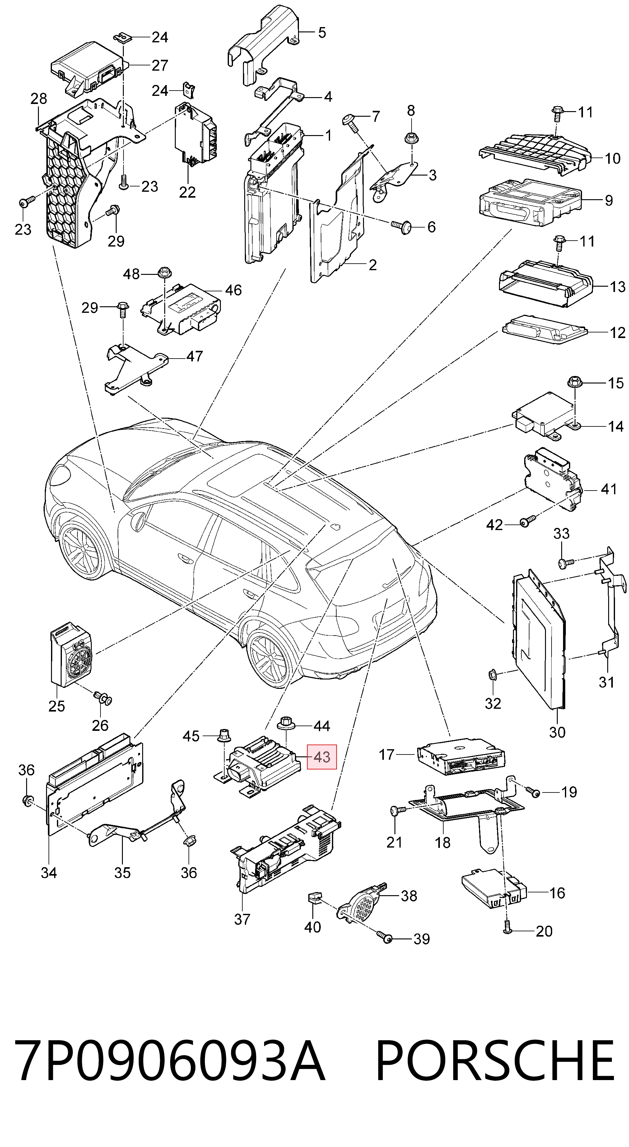 7P0906093A Porsche ЭБУ топливного насоса