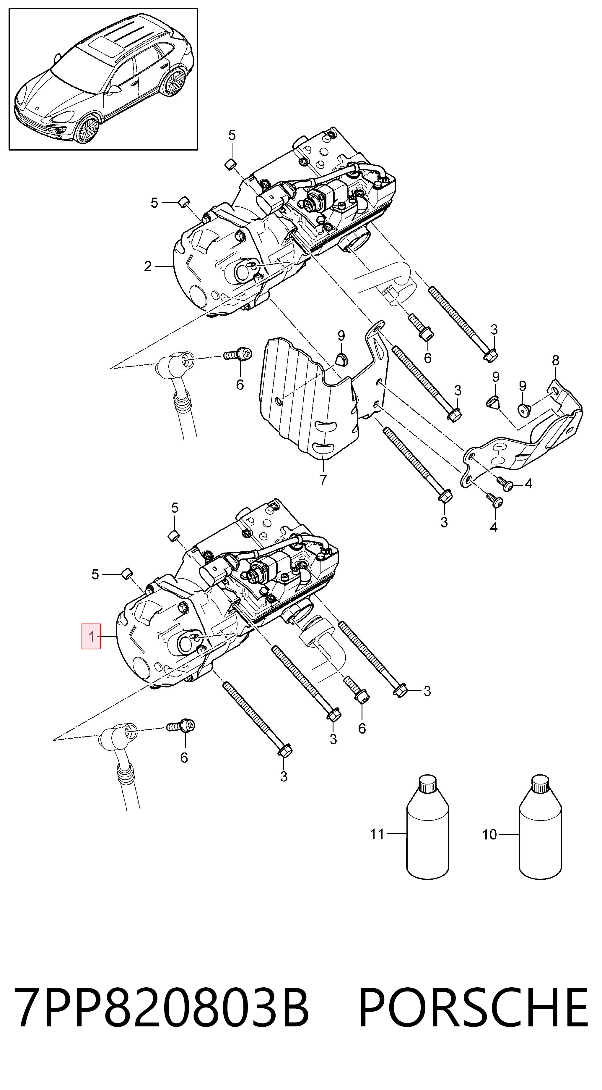 7PP820803B Porsche Компрессор хладагента