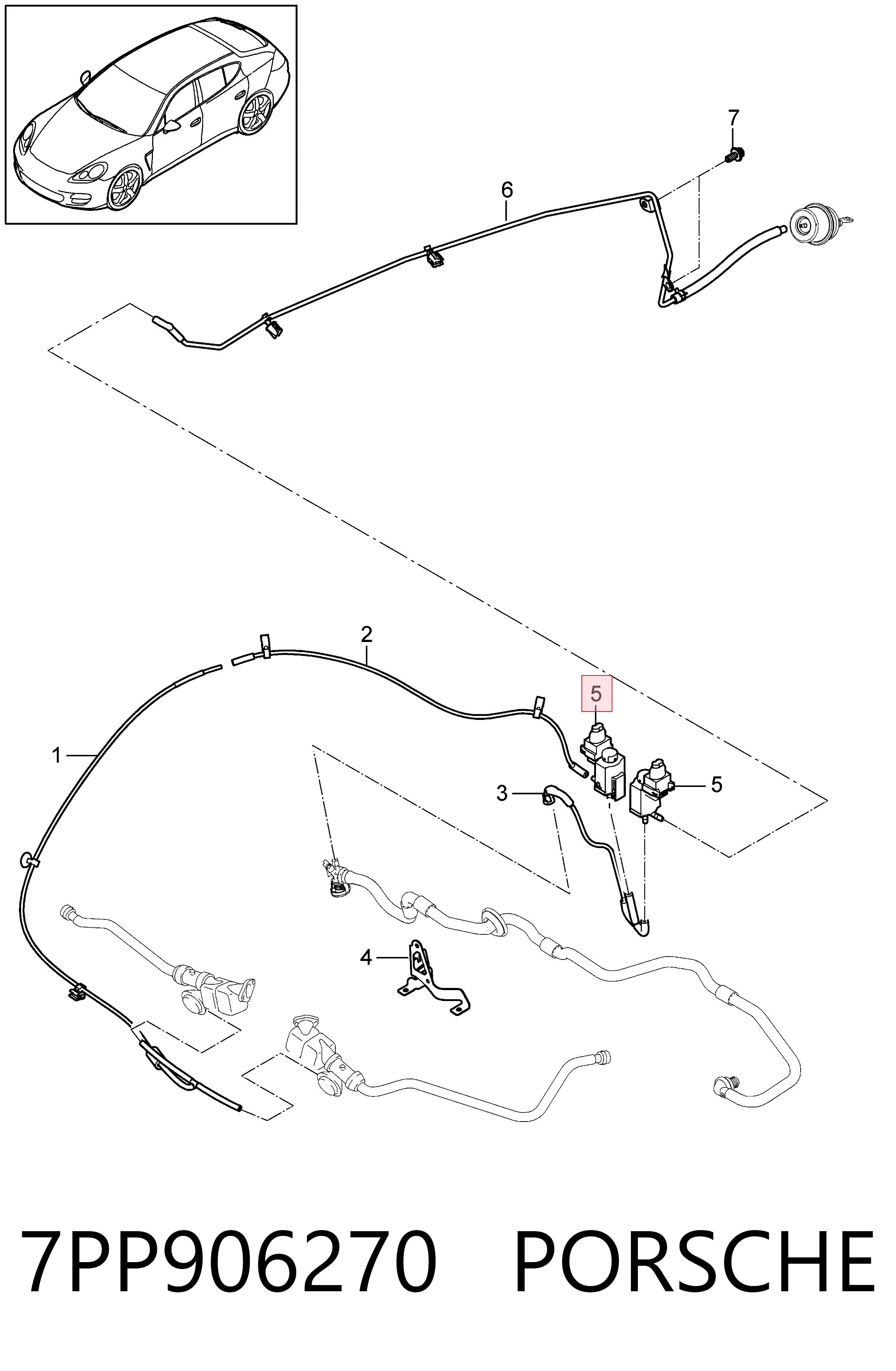 7PP906270 Porsche Клапан электропневматический