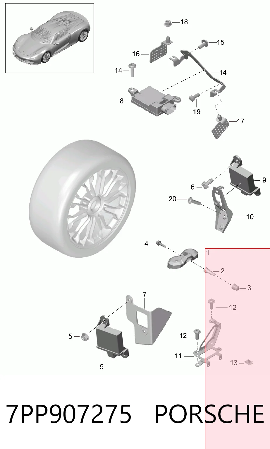 7PP907275 Porsche Манометр воздушный