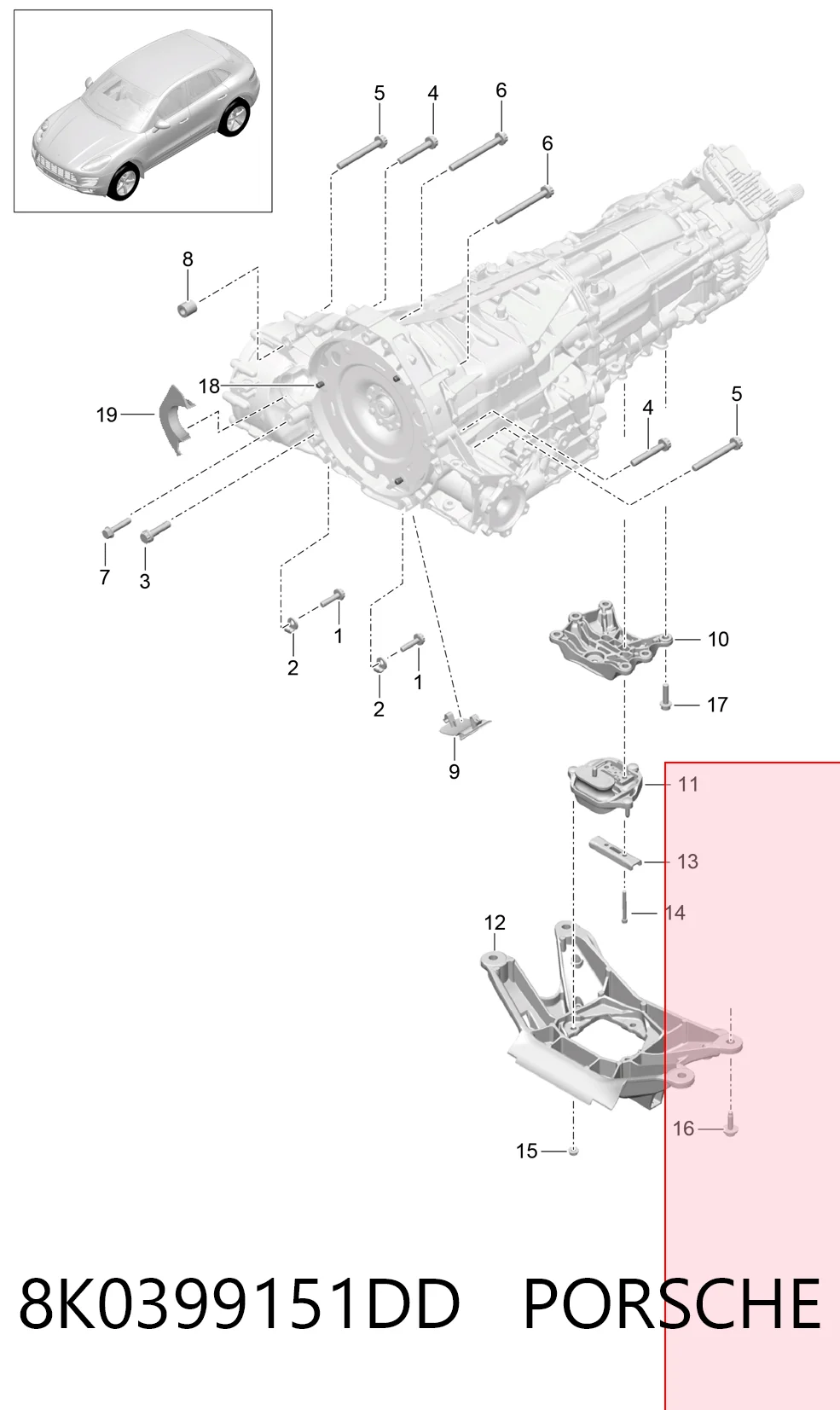 Опора КПП на Audi Q5  8RB