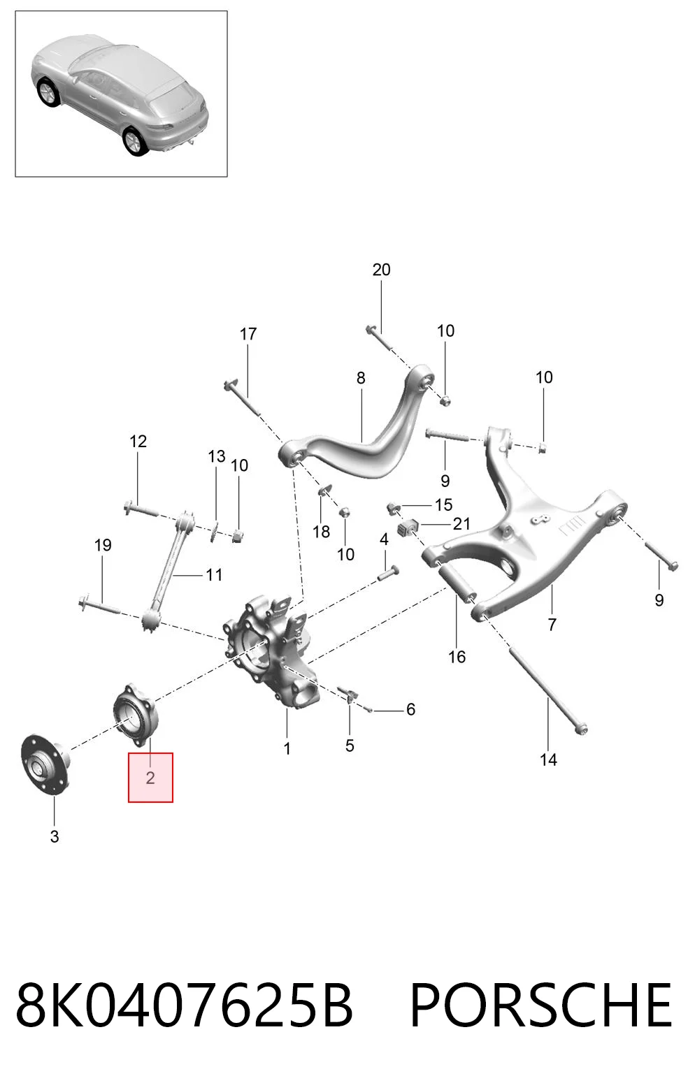 8K0407625B Porsche Подшипник ступицы передней и задней