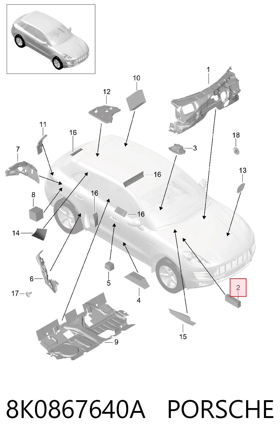 8K0867640A Porsche