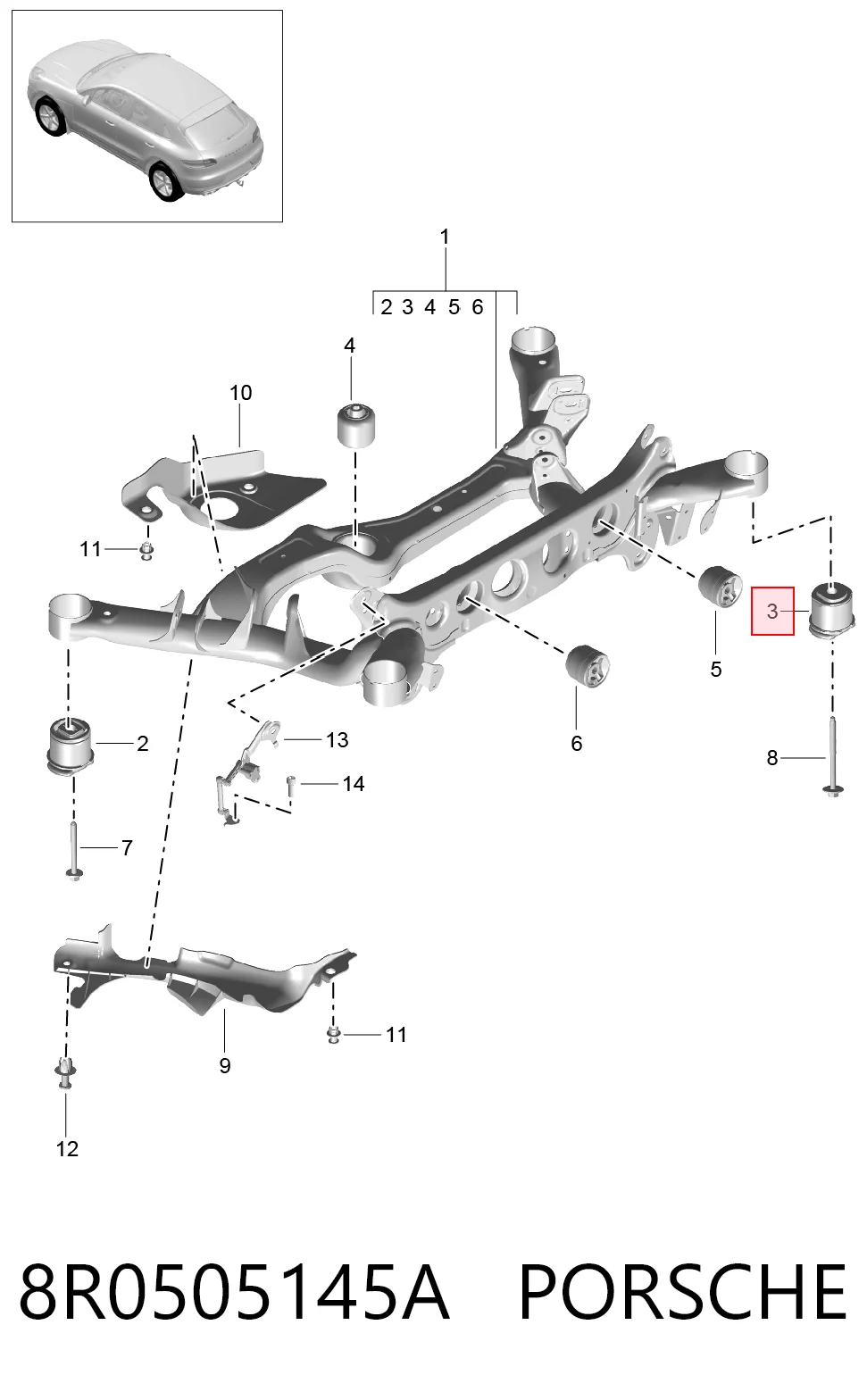  Сайлентблок задней балки Audi A5 