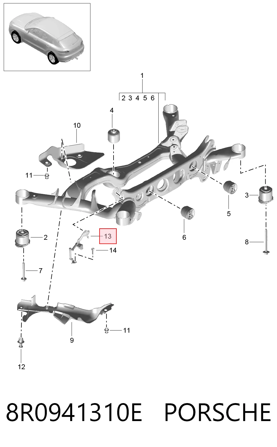 8R0941310E Porsche Датчик уровня положения кузова задний правый
