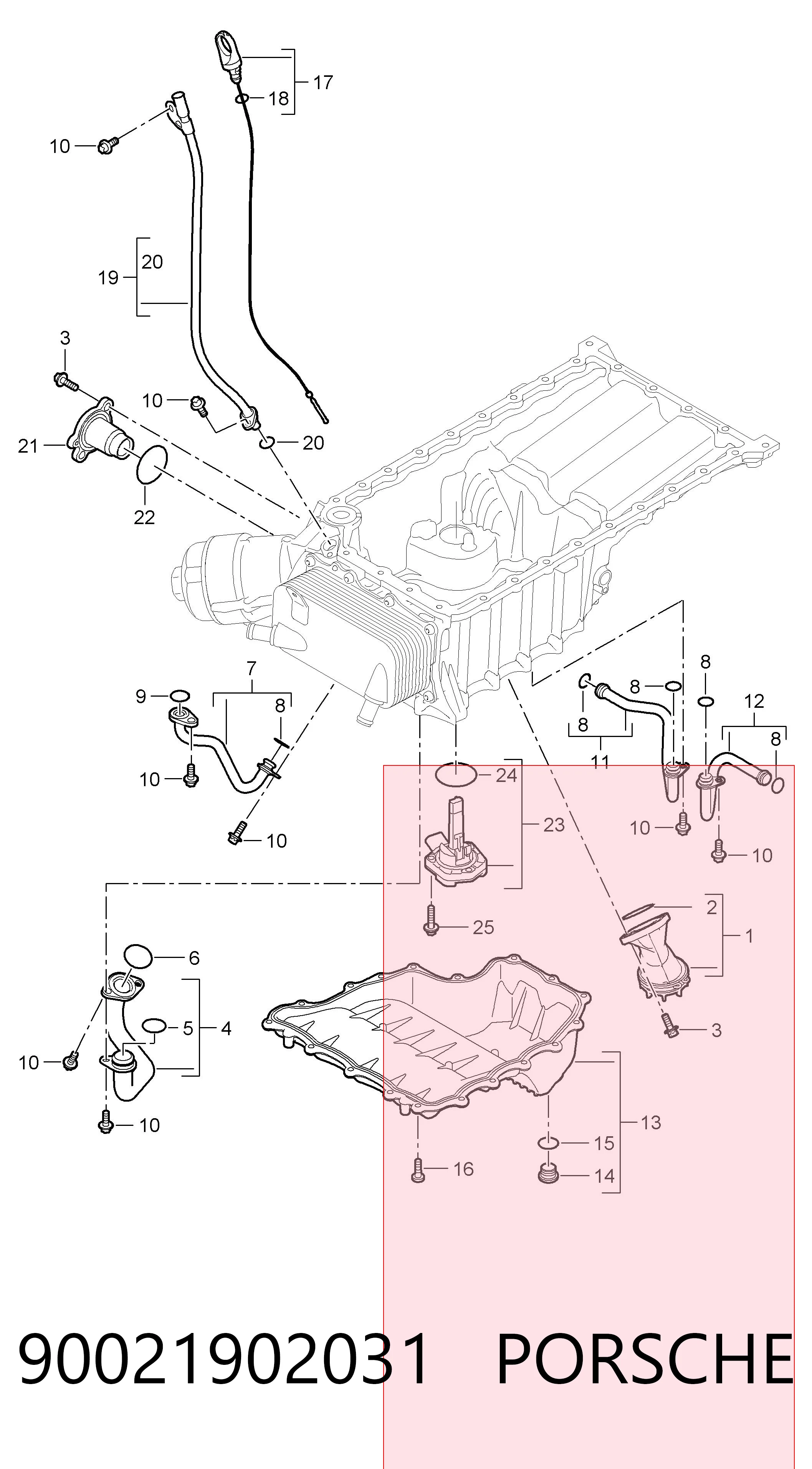 90021902031 Porsche Пробка поддона двигателя