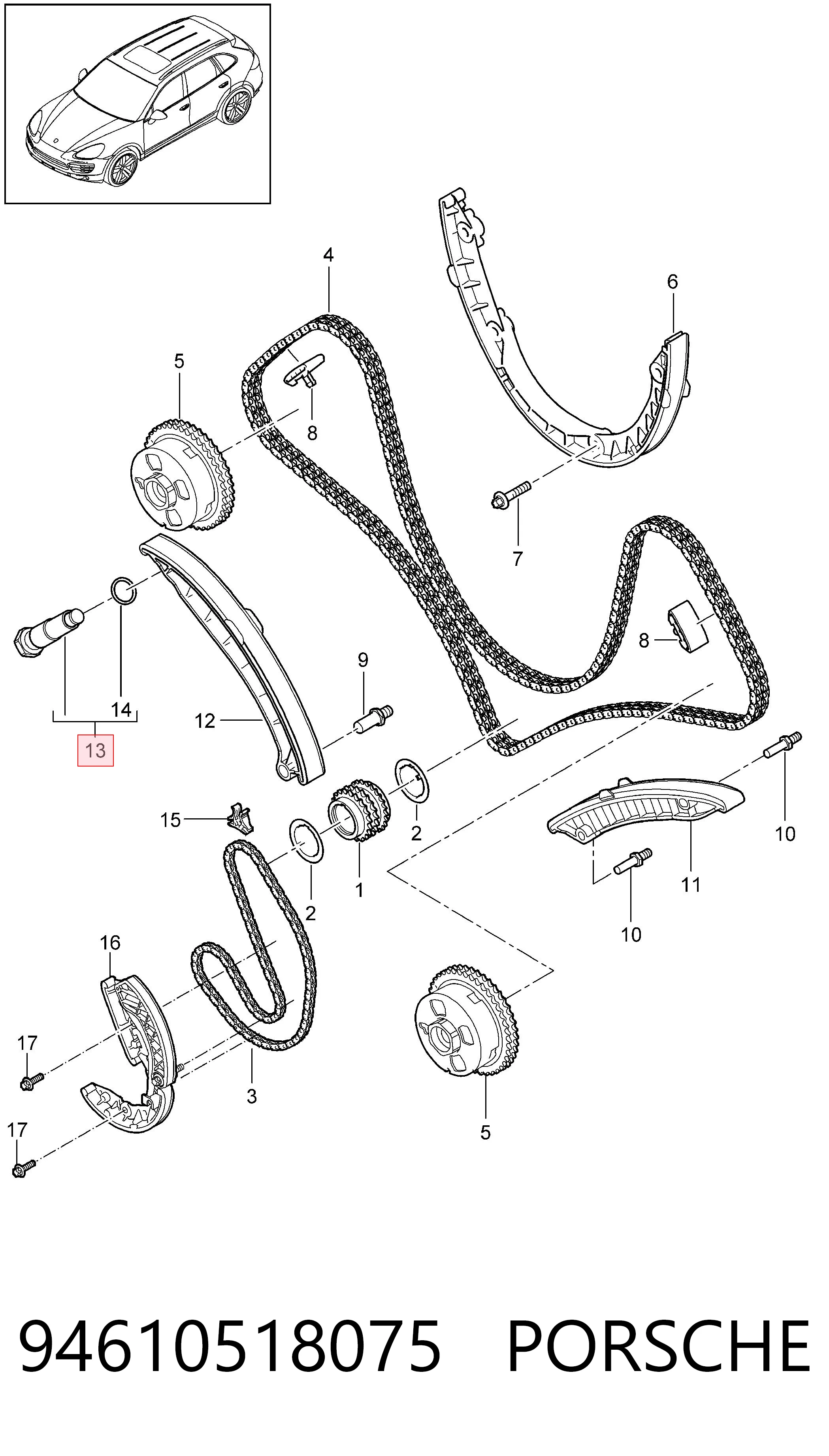 94610518075 Porsche Гидронатяжитель цепи