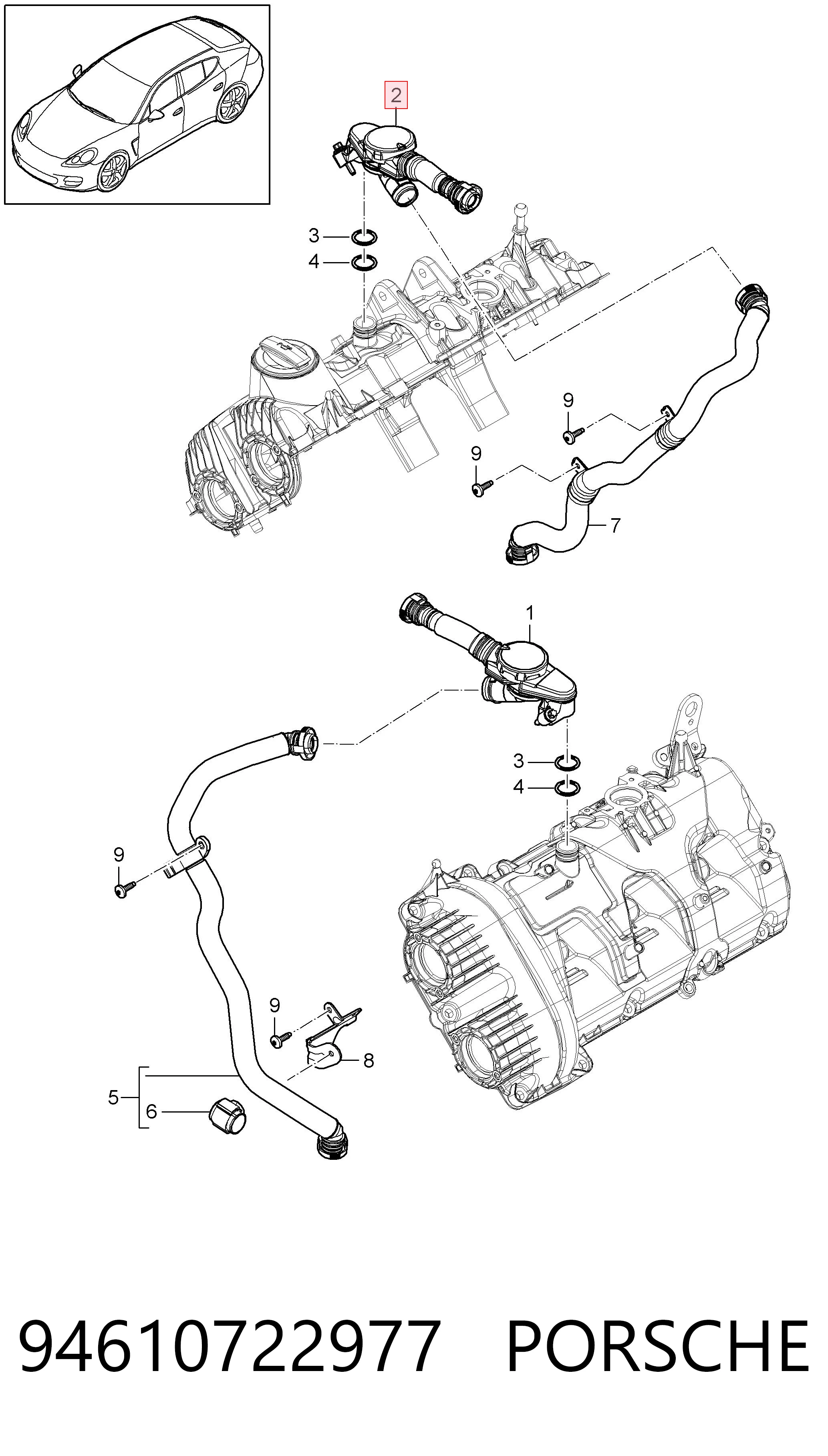 94610722977 Porsche Клапан PCV вентиляции картера