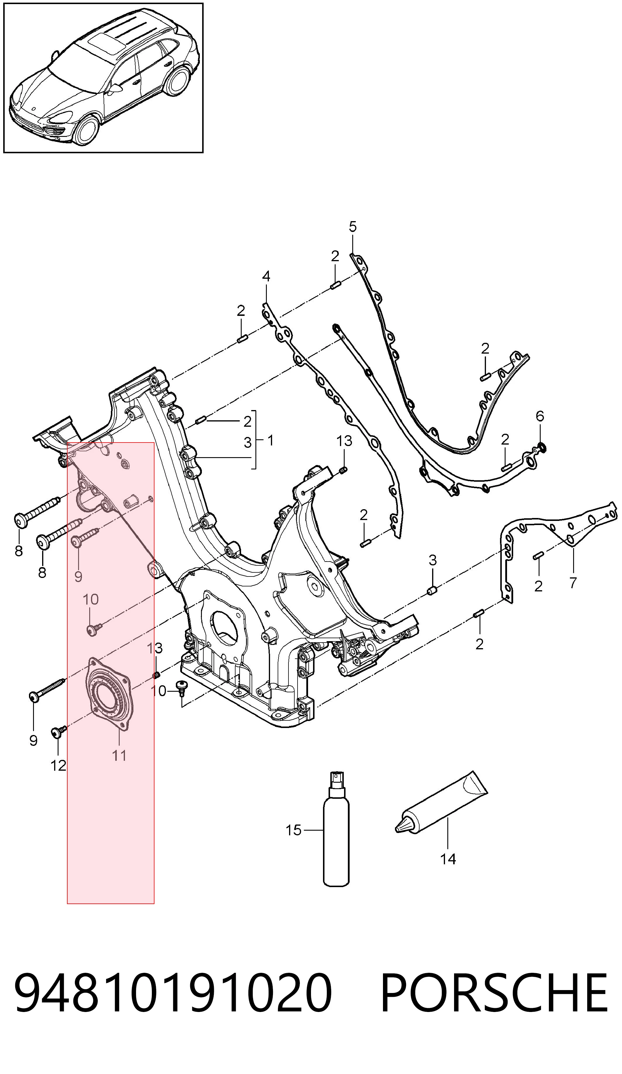 94810191020 Porsche Сальник коленвала двигателя, передний