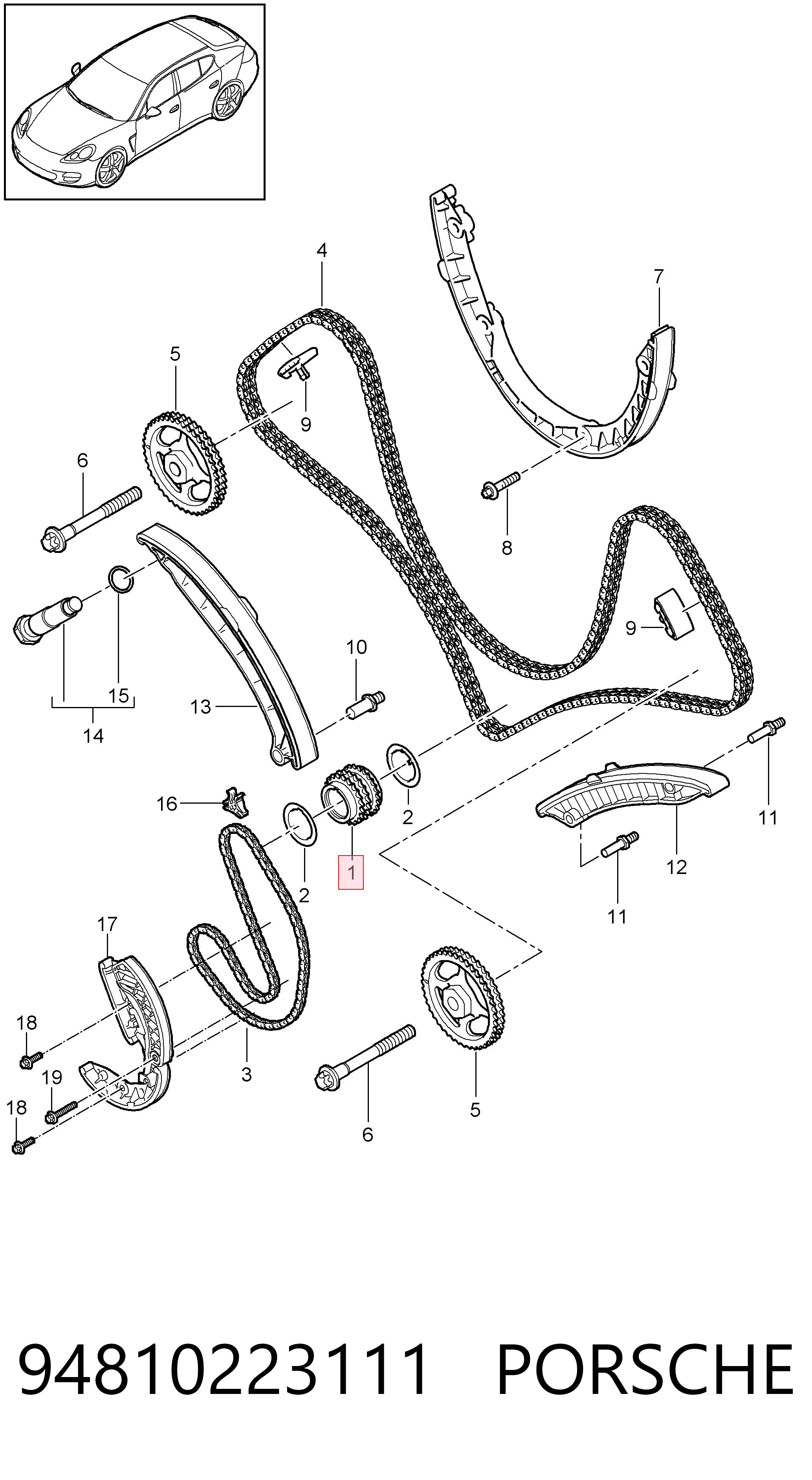 94810223111 Porsche Звезда коленчатого вала