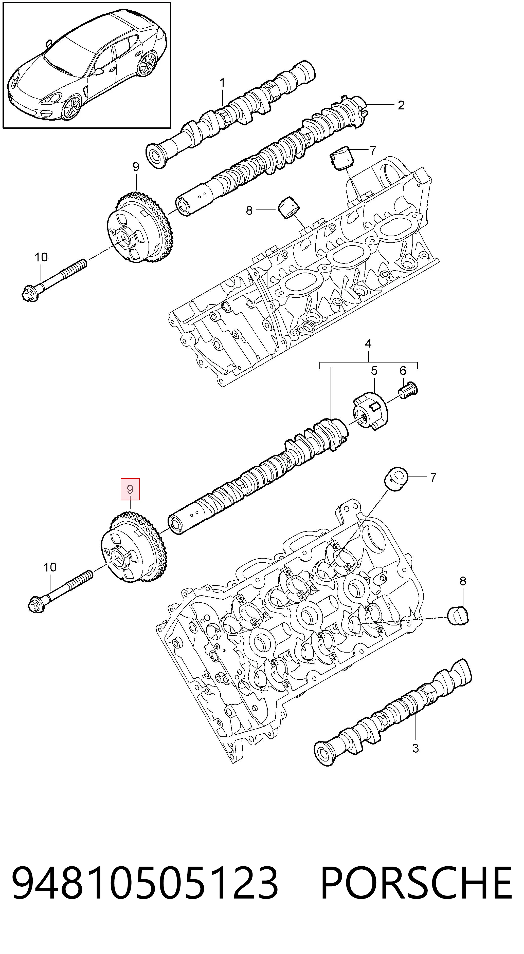 94810505123 Porsche Регулятор фаз газораспределения