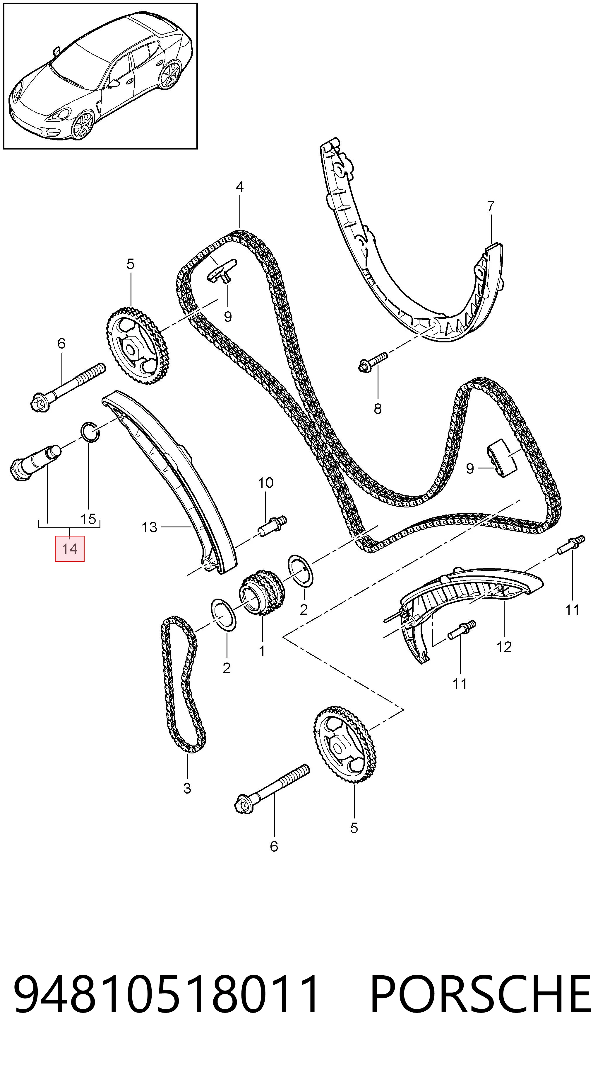 94810518011 Porsche Гидронатяжитель цепи