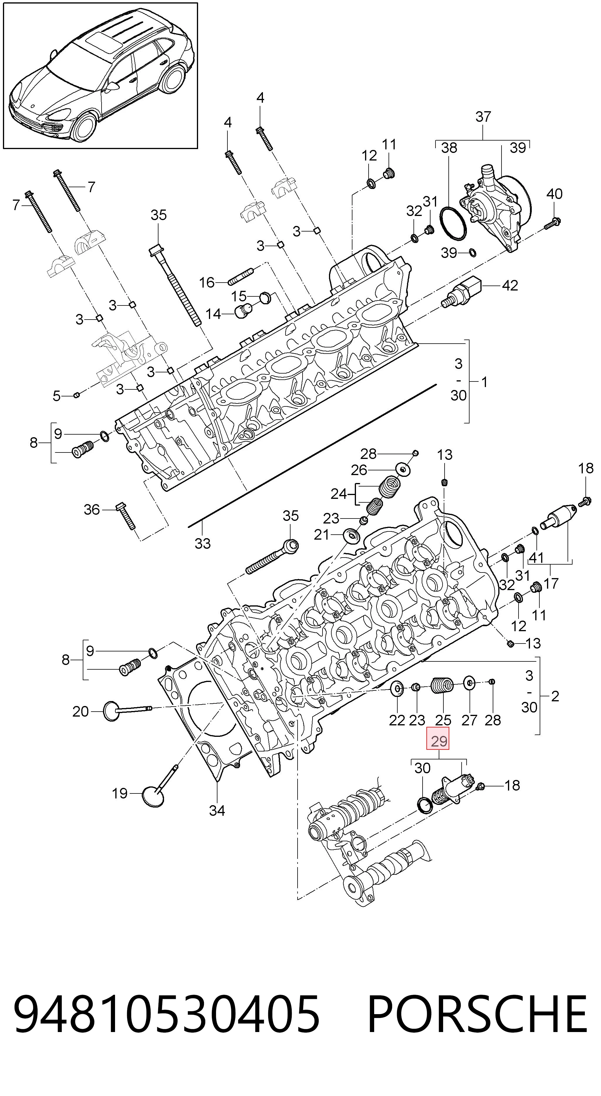 94810530405 Porsche Клапан положения фаз распредвала