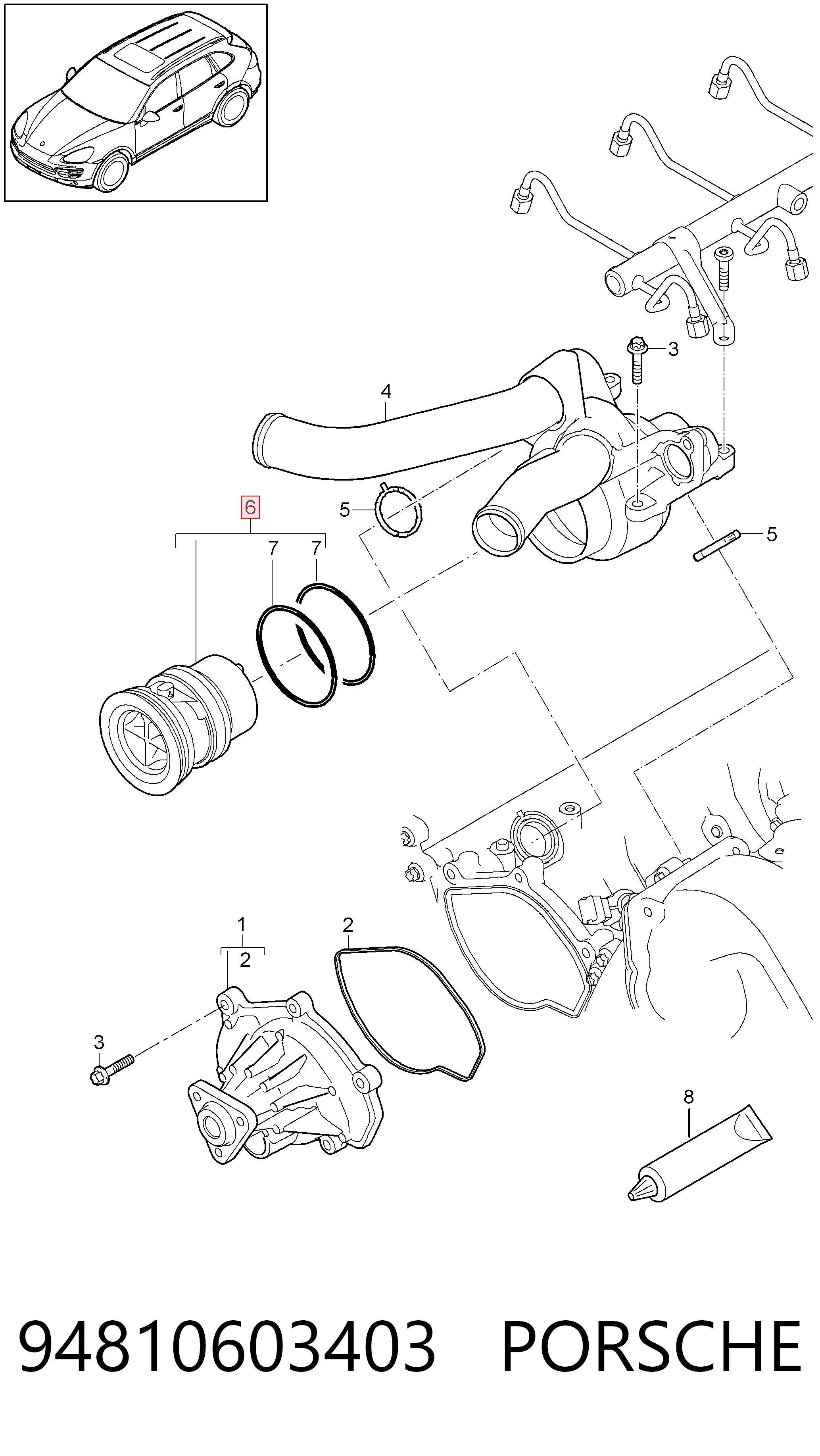 94810603403 Porsche Авто термостат