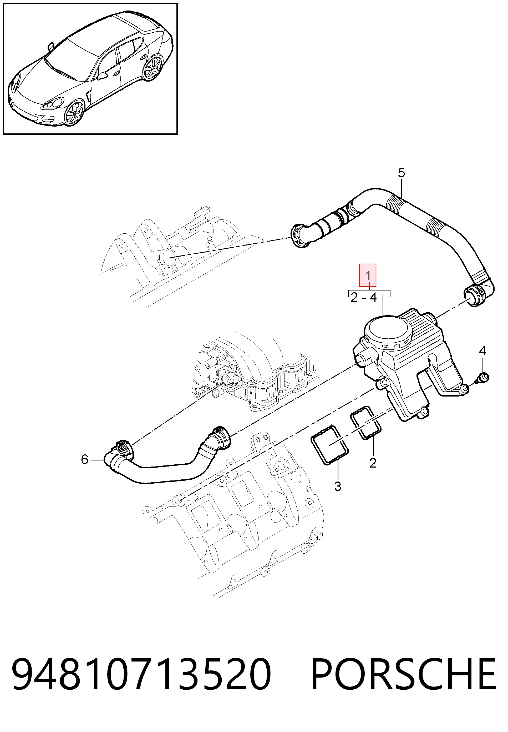 94810713520 Porsche Маслоотделитель картерных газов