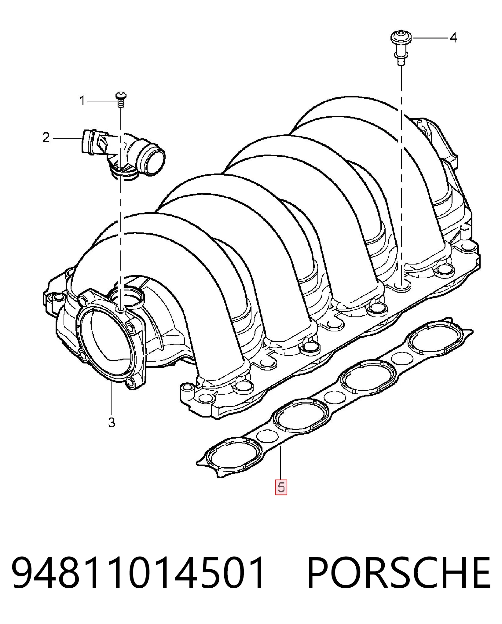 94811014501 Porsche  Прокладка впускного коллектора
