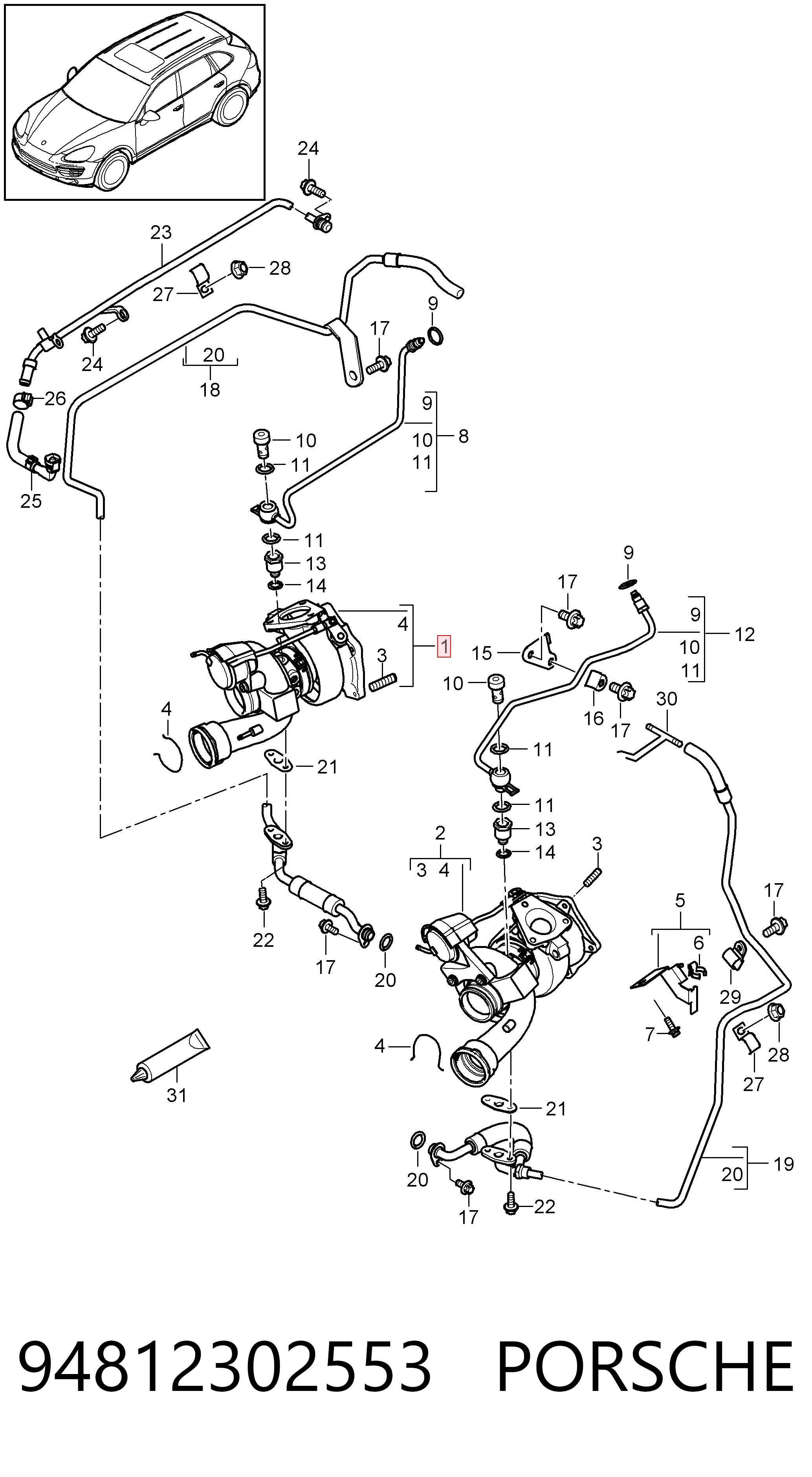 94812302553 Porsche Турбонаддув