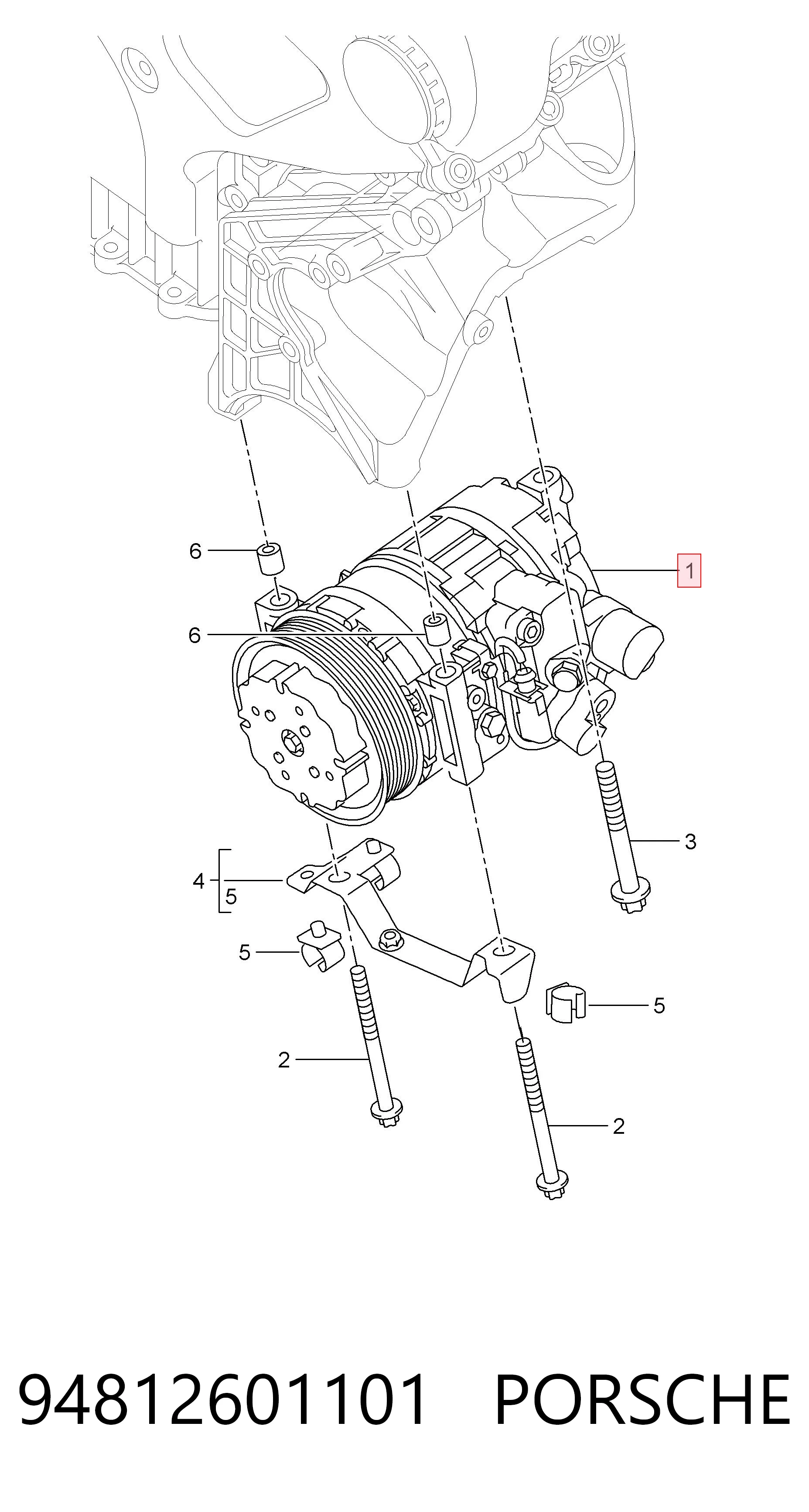 94812601101 Porsche Компрессор хладагента