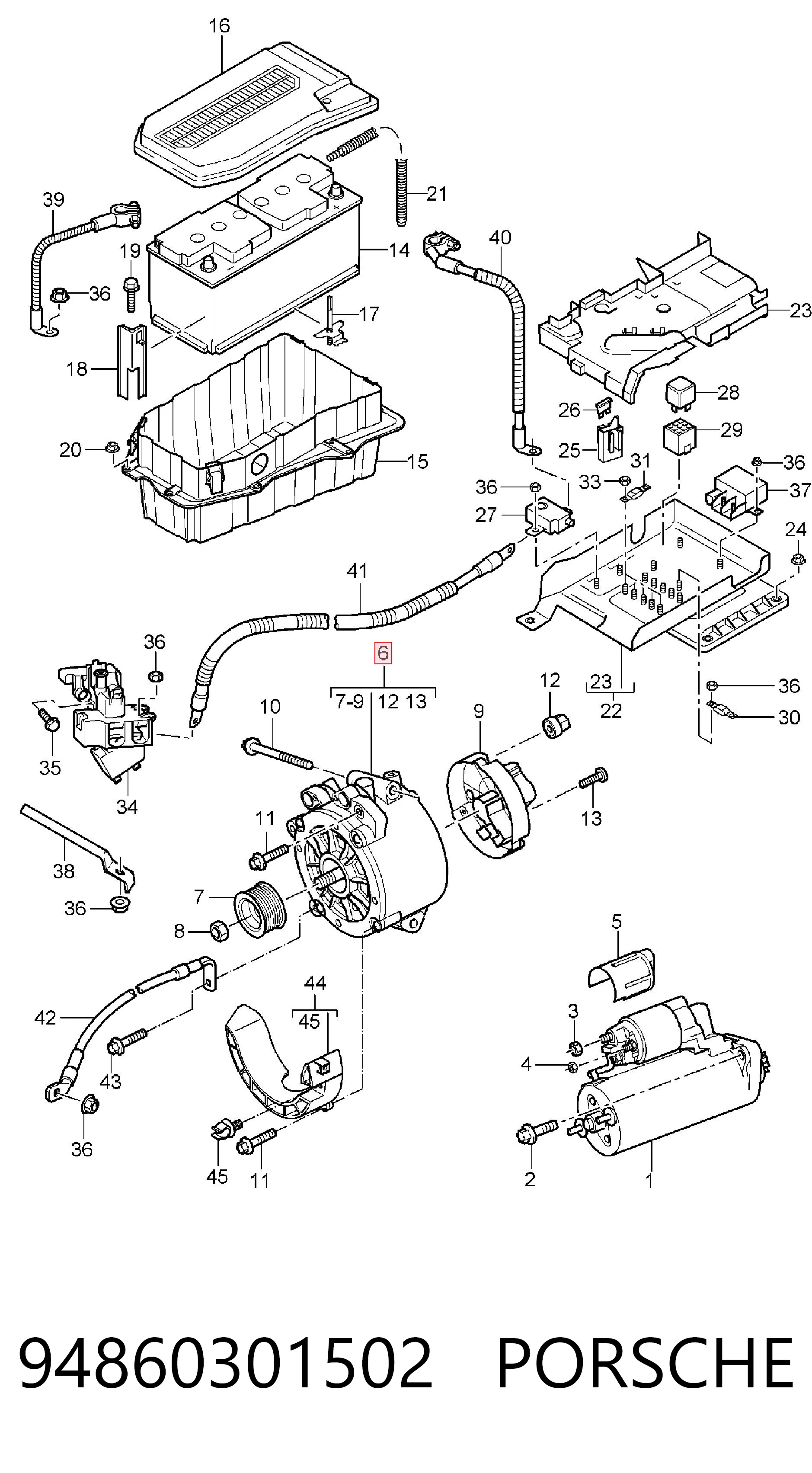 94860301502 Porsche Генератор автомобильный
