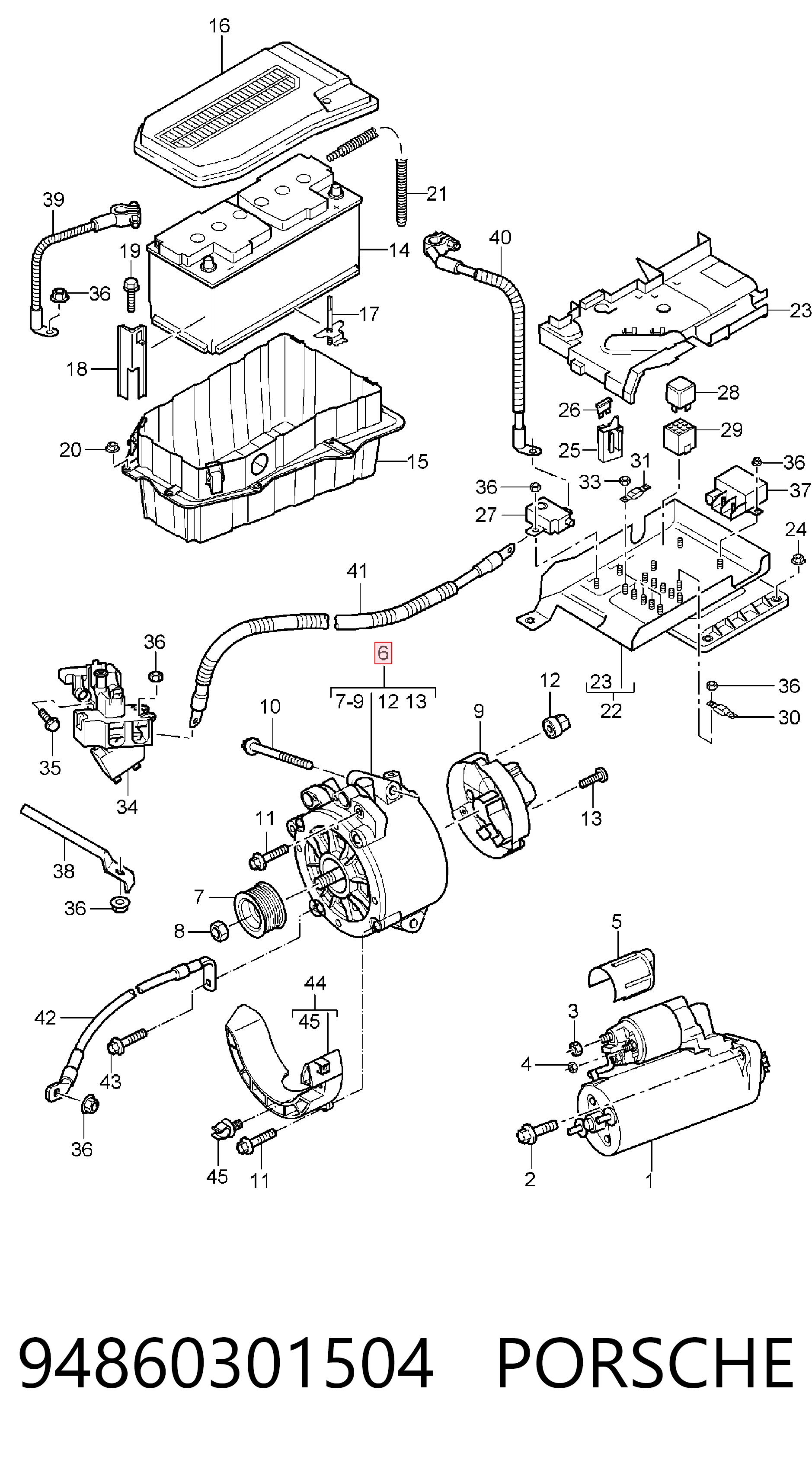 94860301504 Porsche Генератор автомобильный