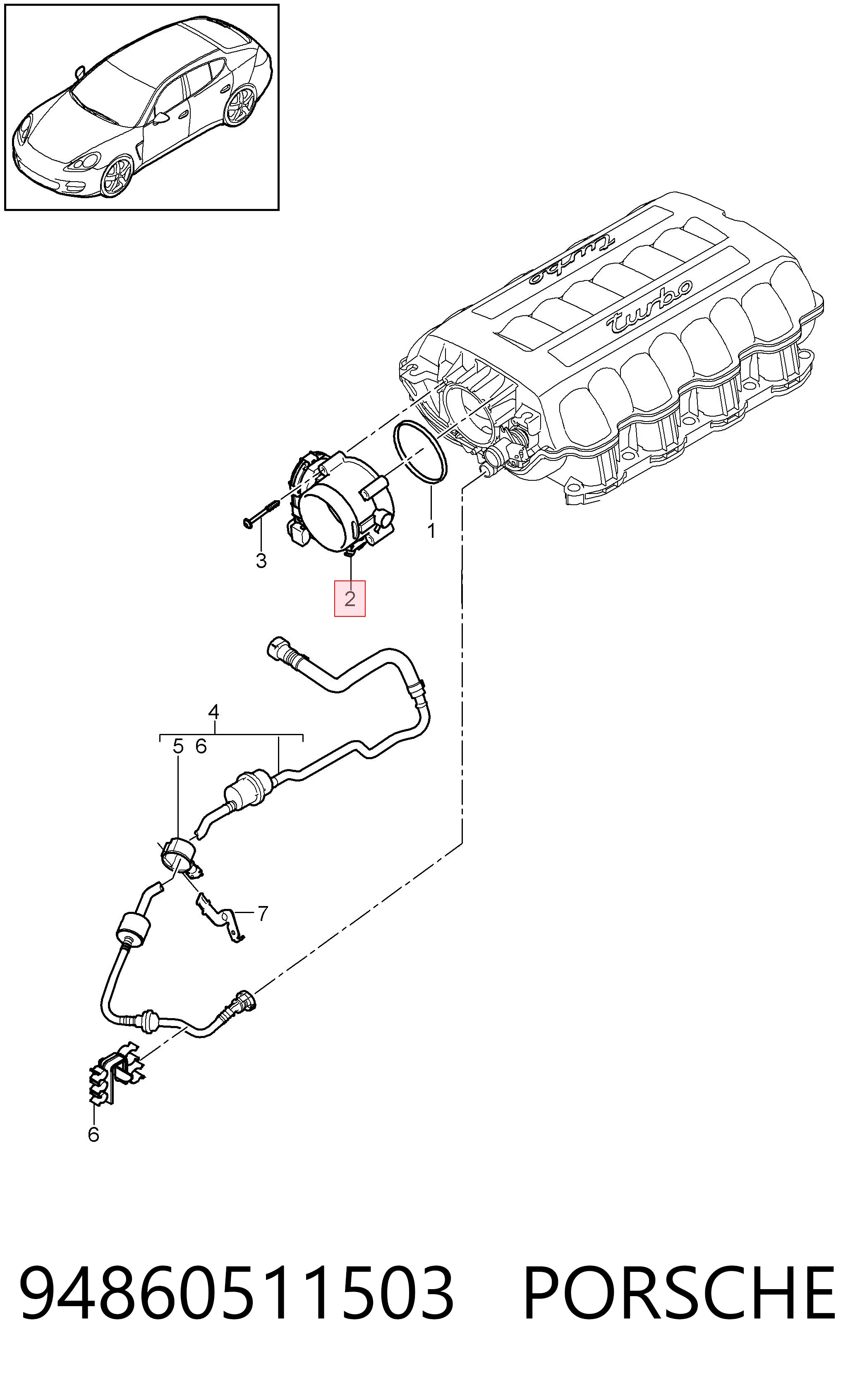 94860511503 Porsche Дроссельная заслонка