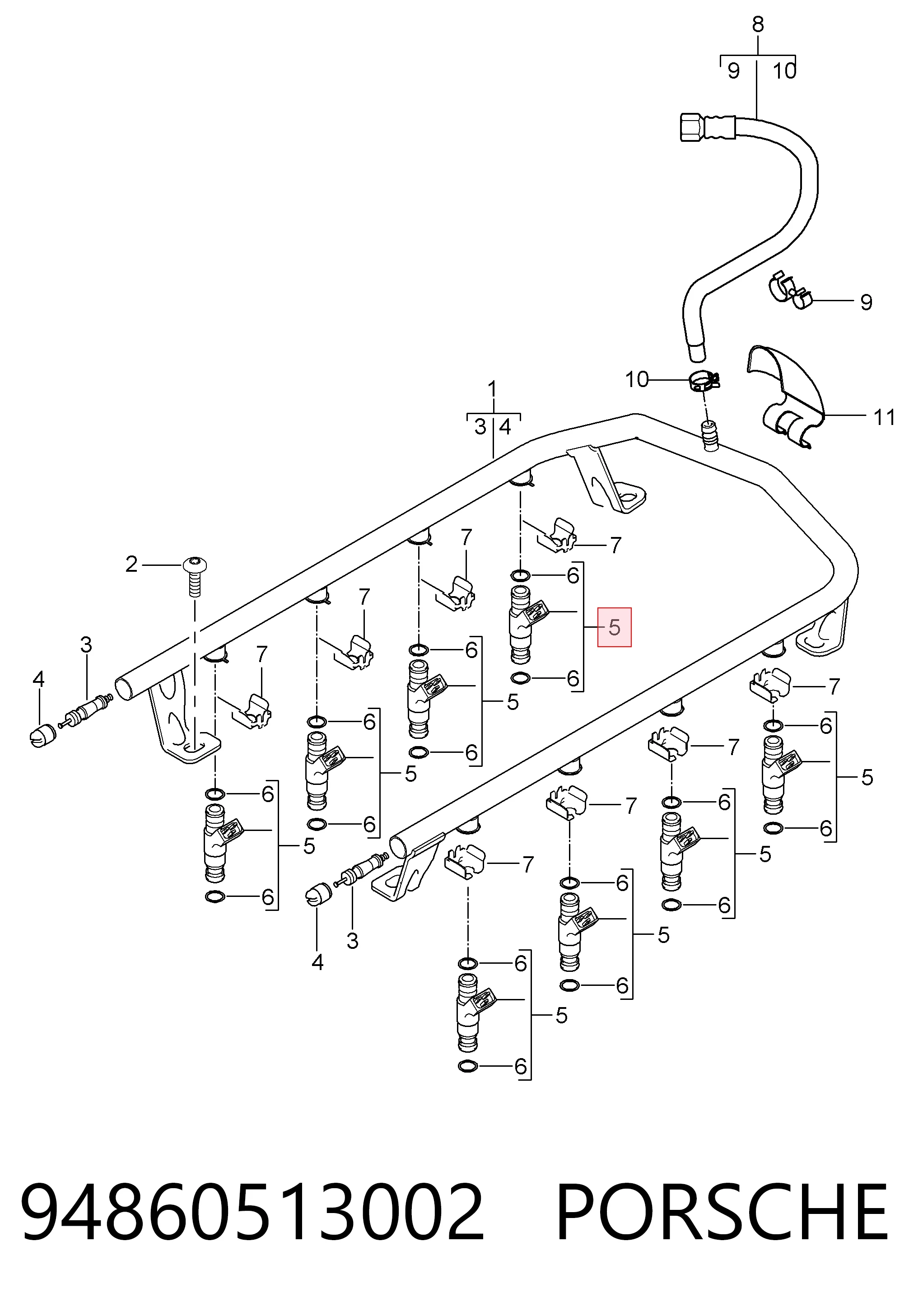 Форсунка инжектора Porsche 94860513002 цена, от 14.12 USD