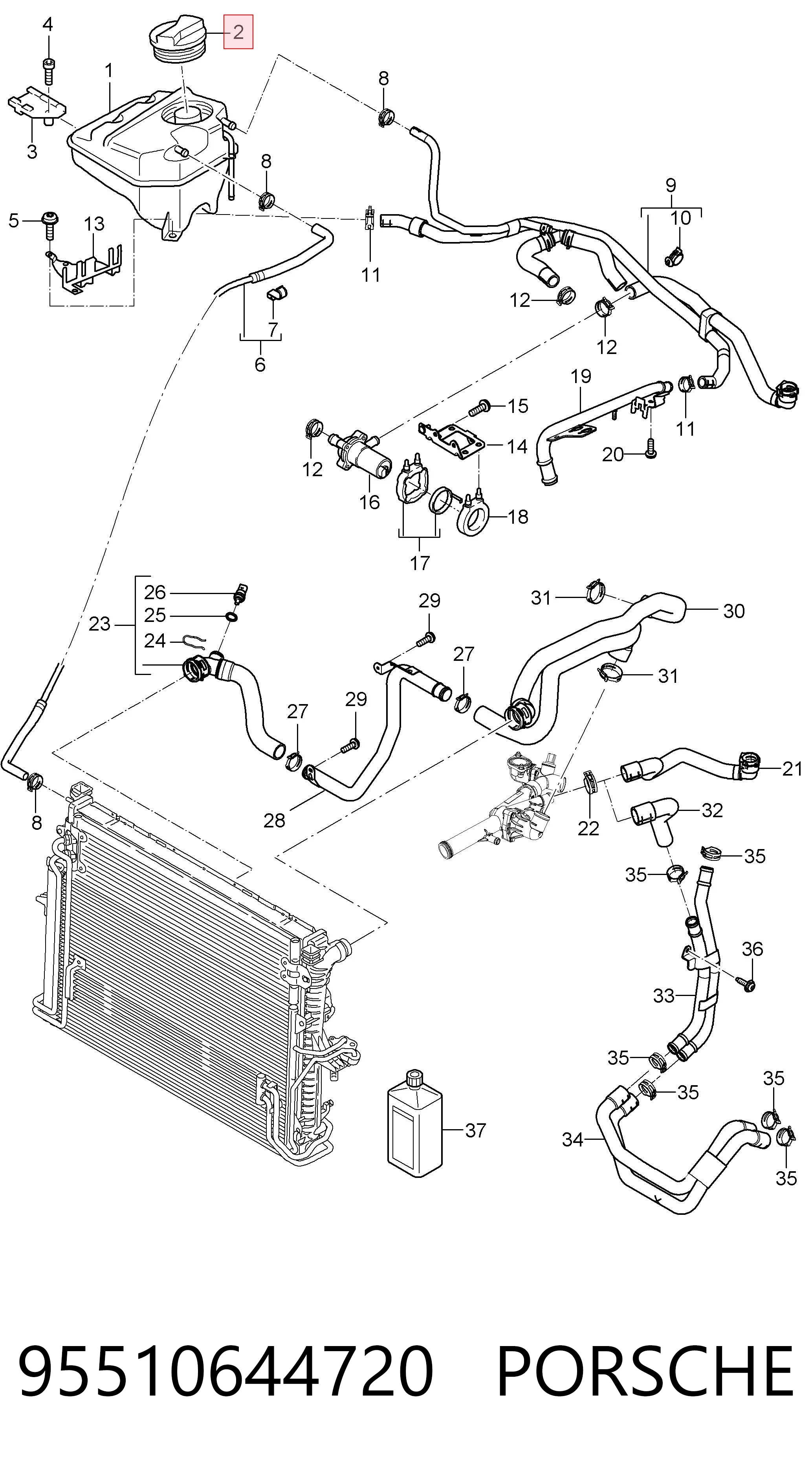 95510644720 Porsche Крышка бачка