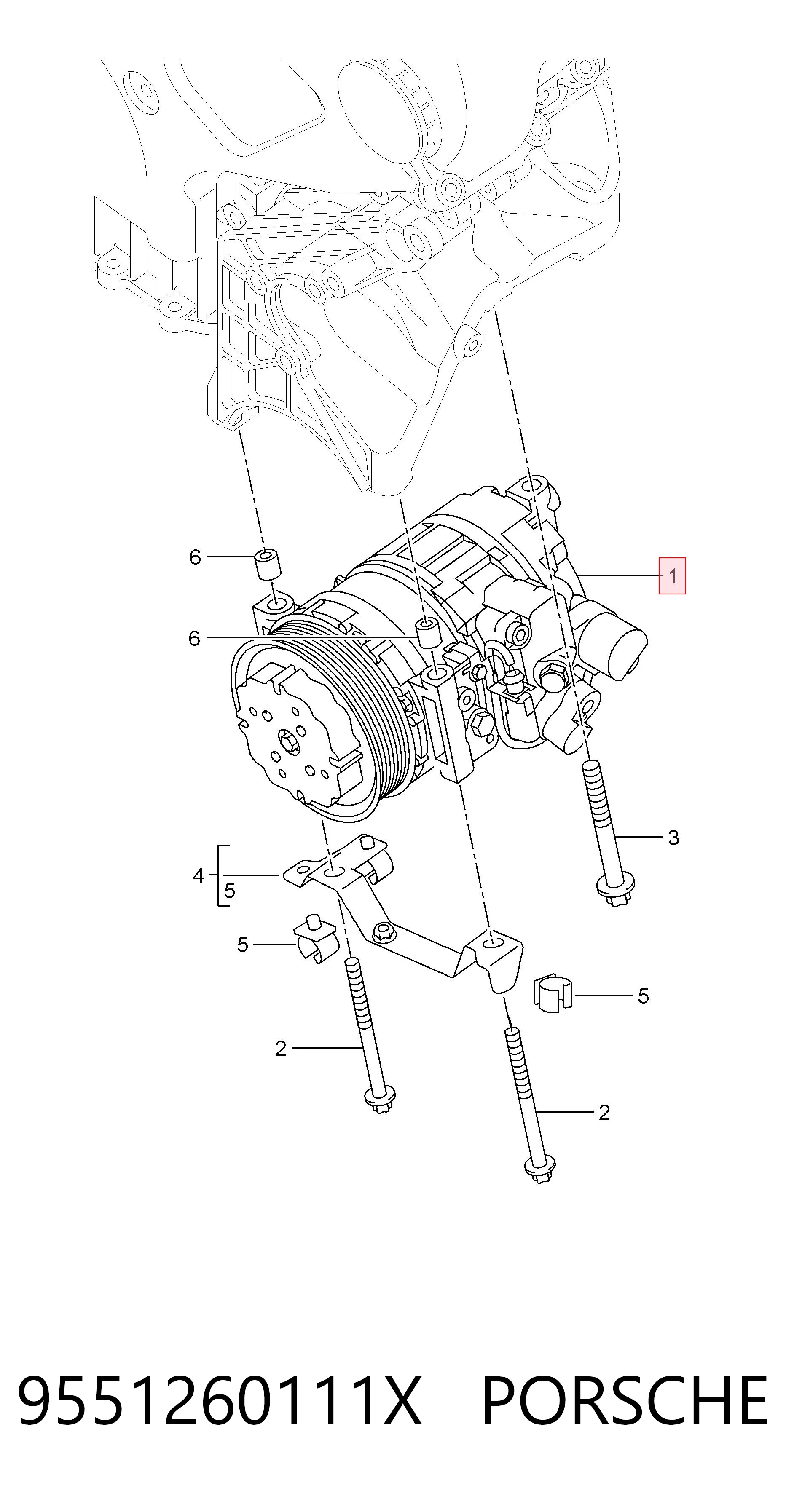 9551260111X Porsche Компрессор хладагента