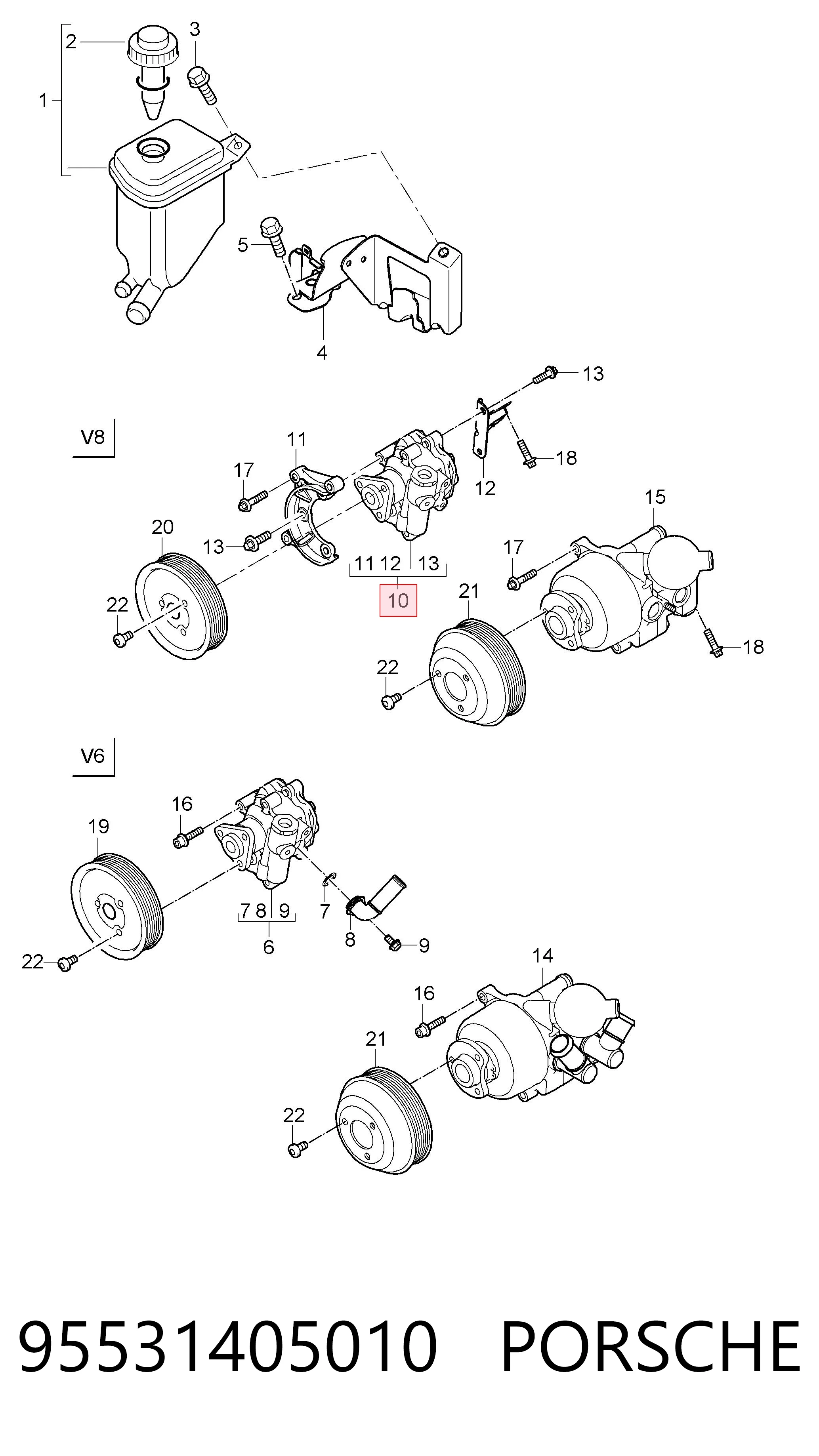95531405010 Porsche ГУР руля