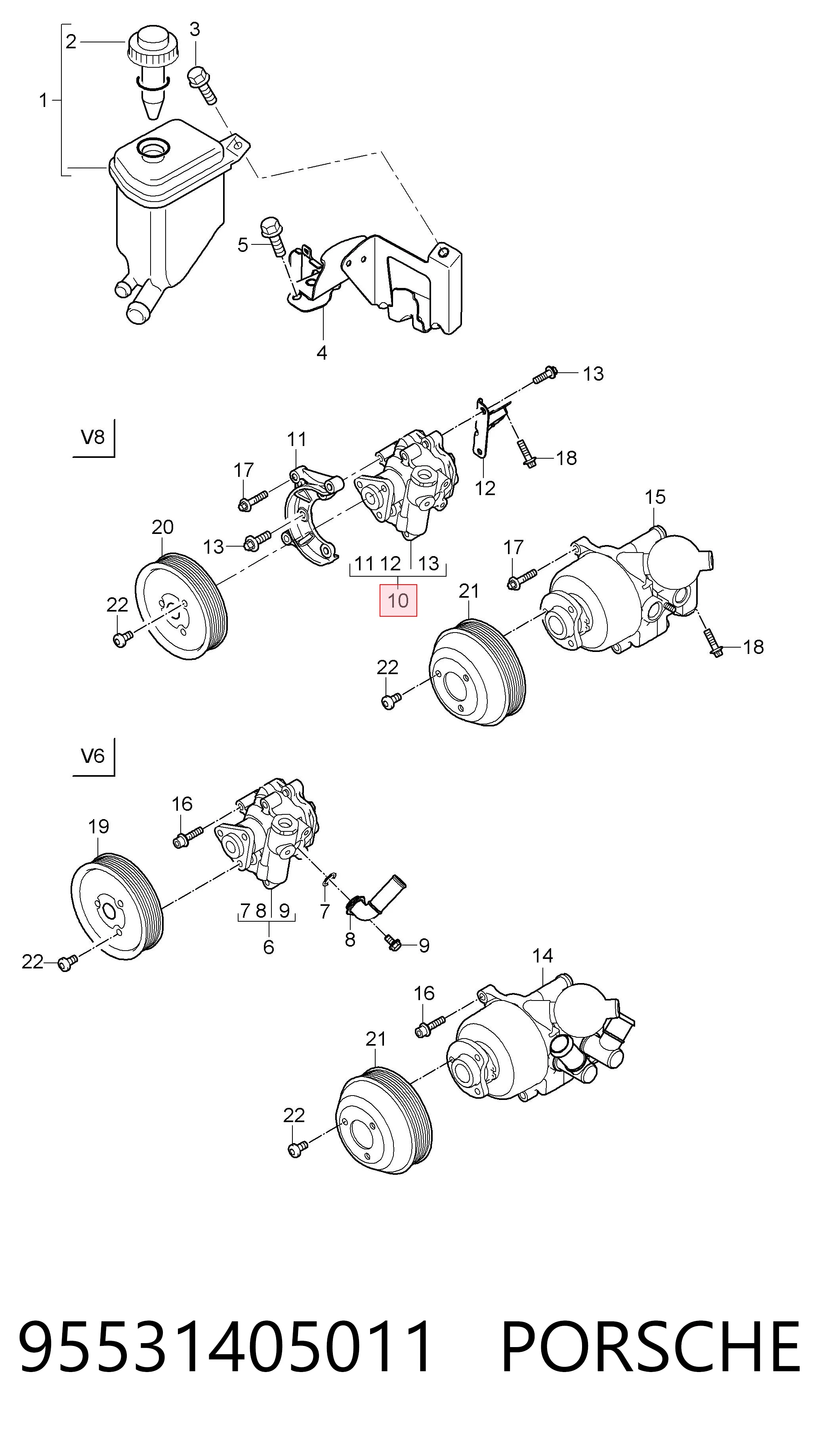95531405011 Porsche ГУР руля