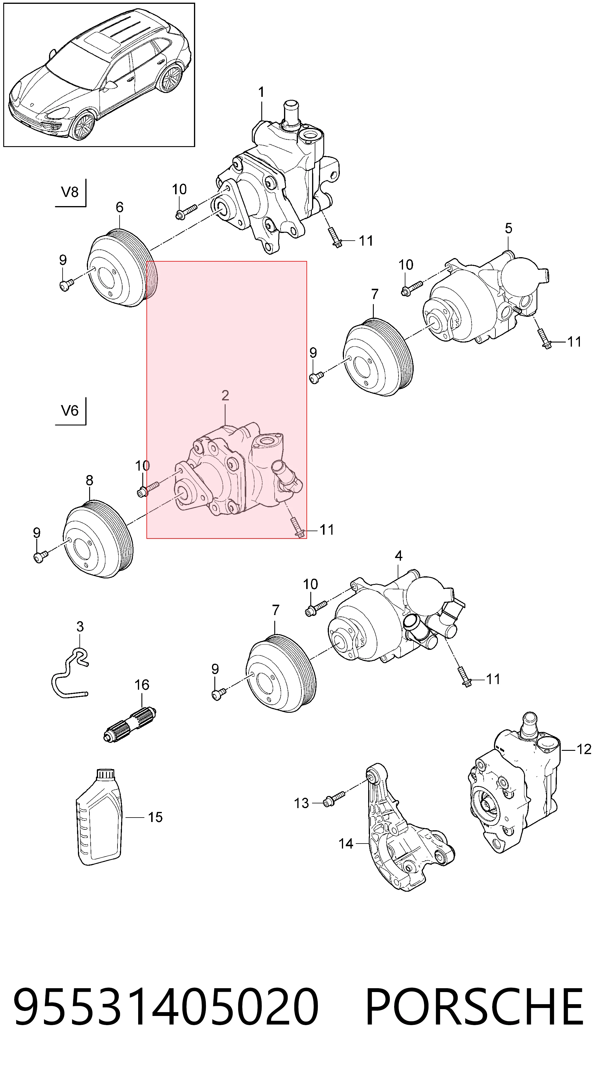 95531405020 Porsche ГУР руля