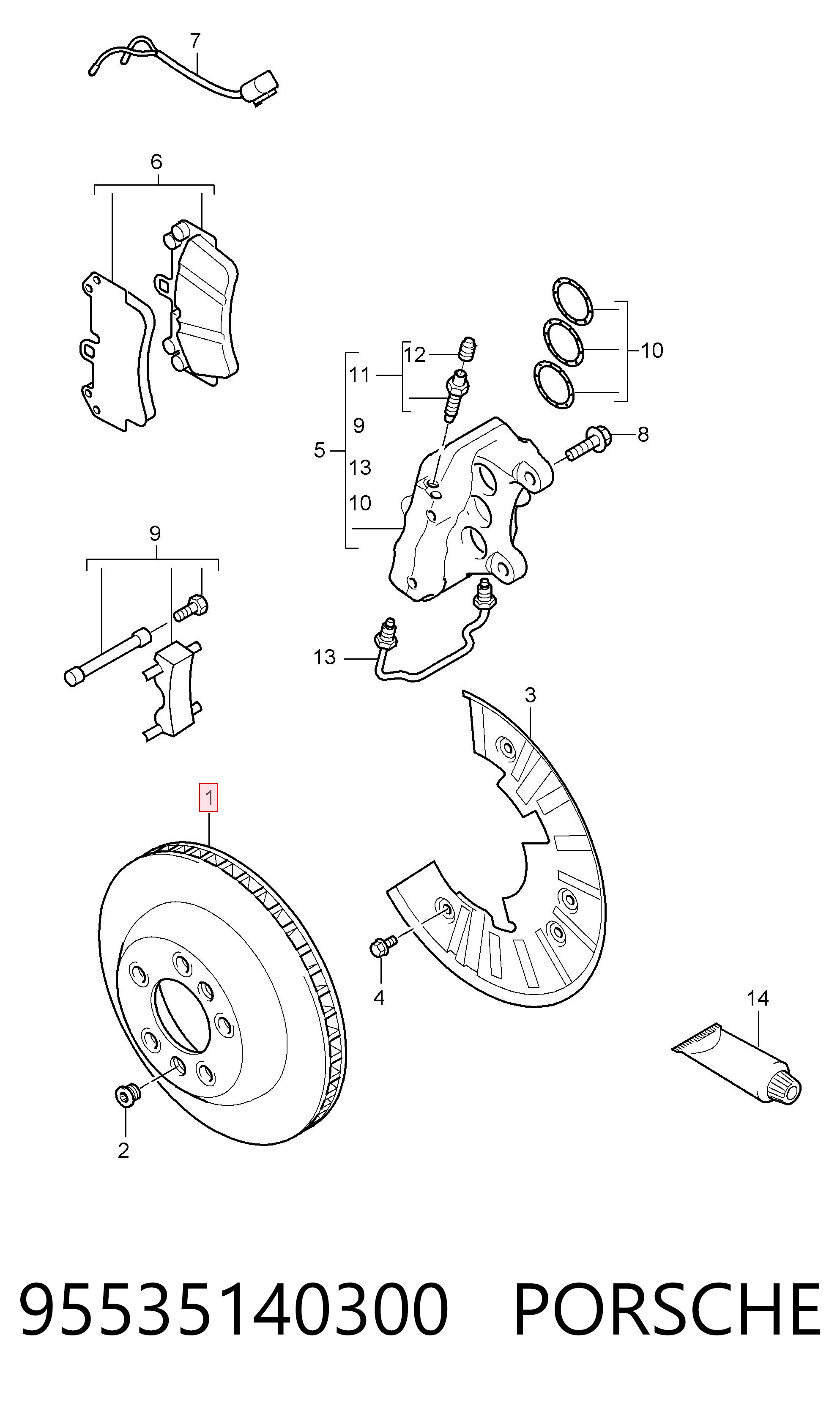 95535140300 Porsche Диск тормозной передний