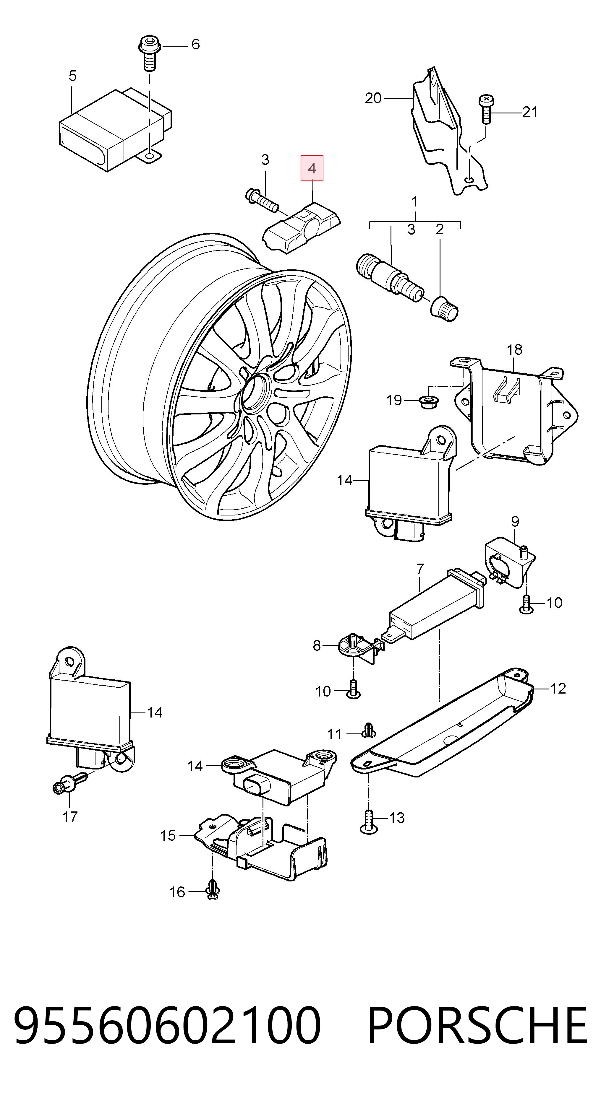 95560602100 Porsche Манометр воздушный