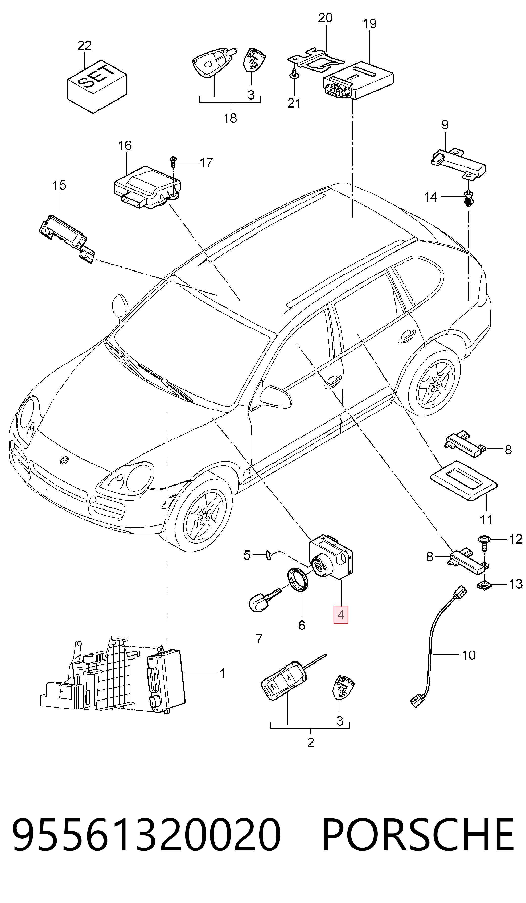 Замок зажигания Porsche Cayenne внедорожник (955) (2002 - 2010) цена, от 25.62 USD