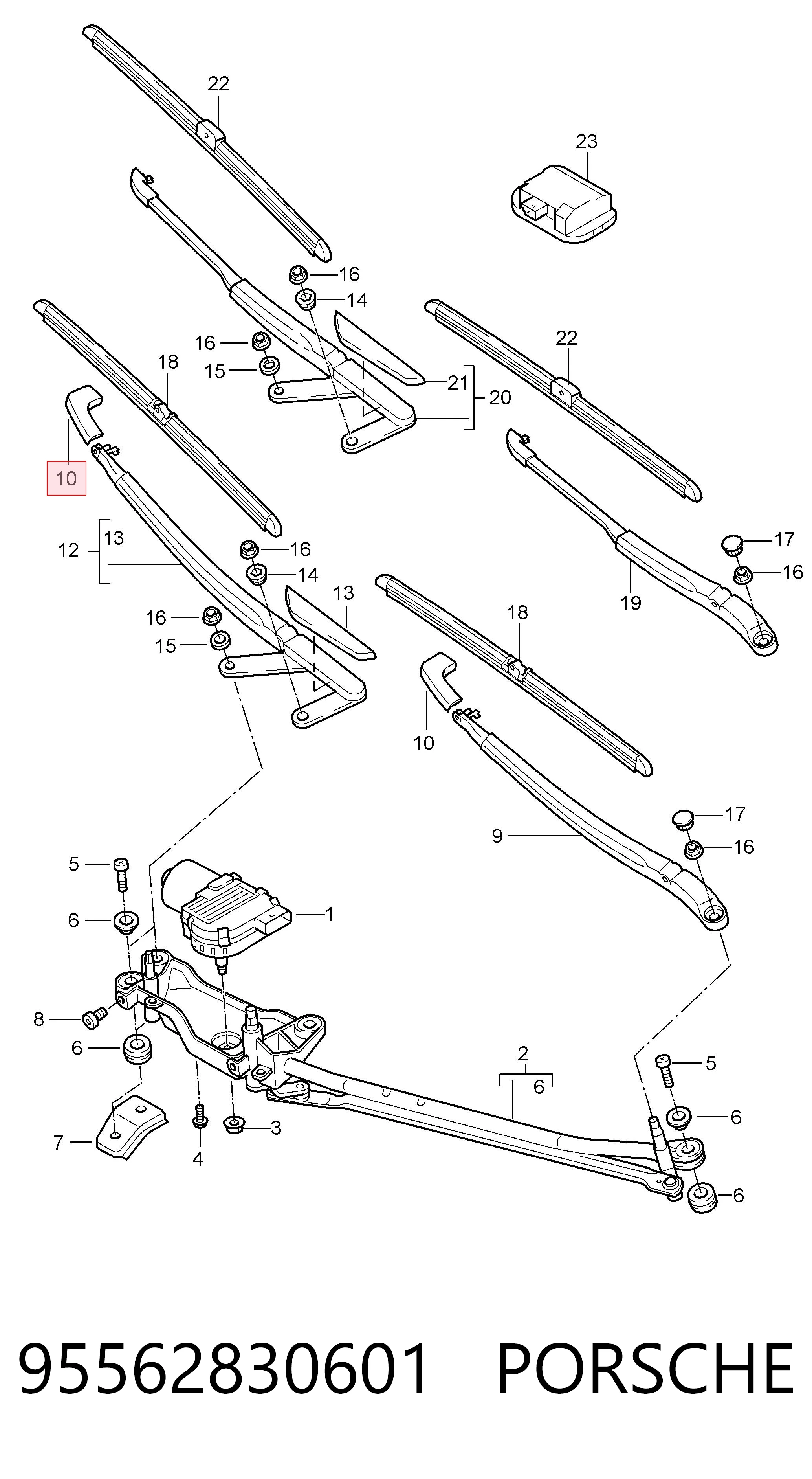 95562830601 Porsche Заглушка гайки крепления поводка переднего дворника
