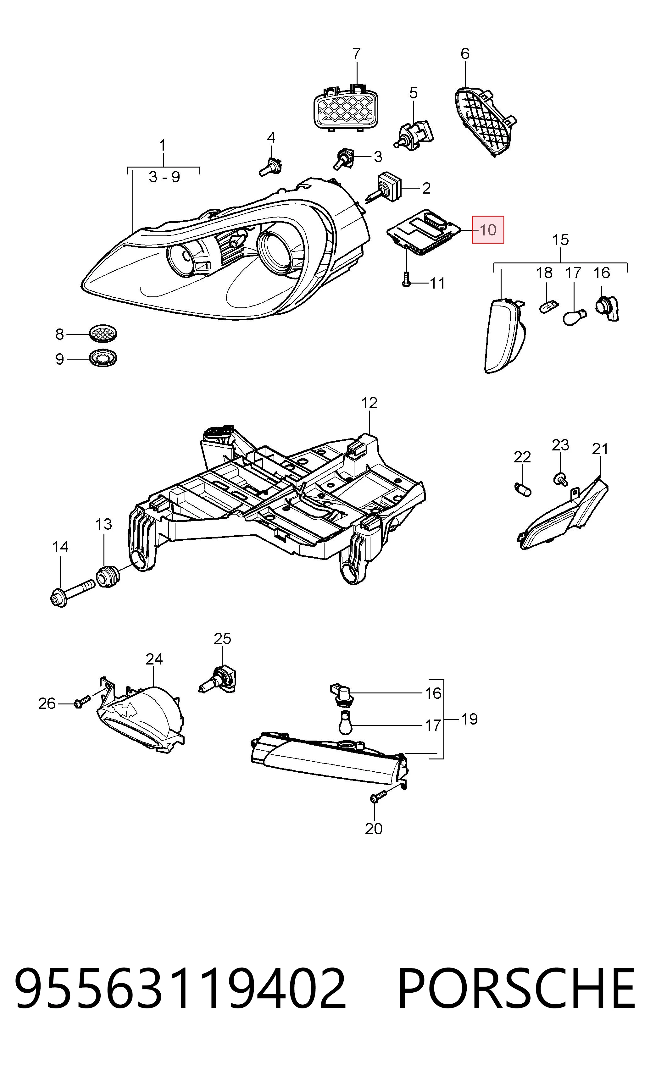95563119402 Porsche Блок розжига (ксенон)