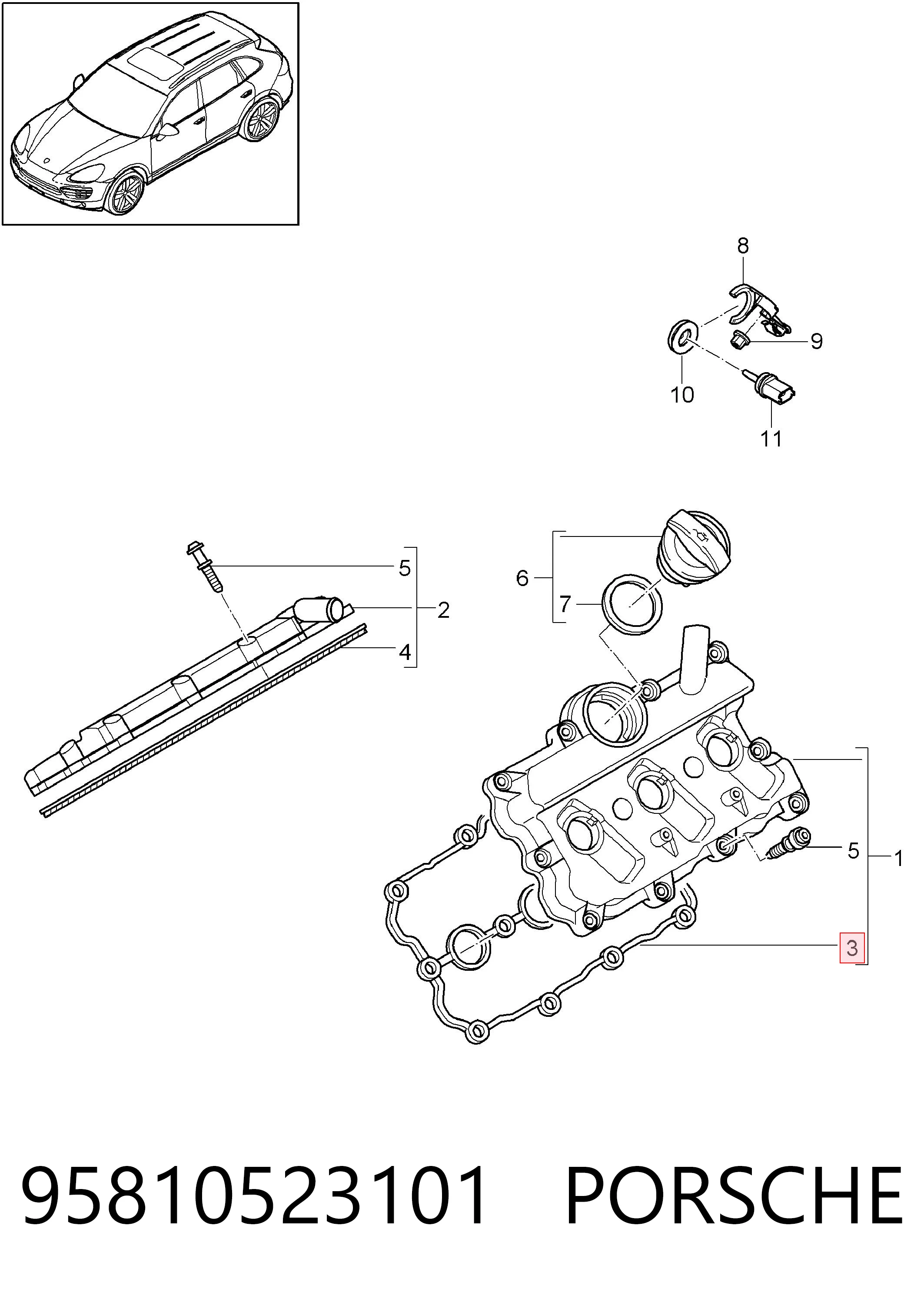 95810523101 Porsche 