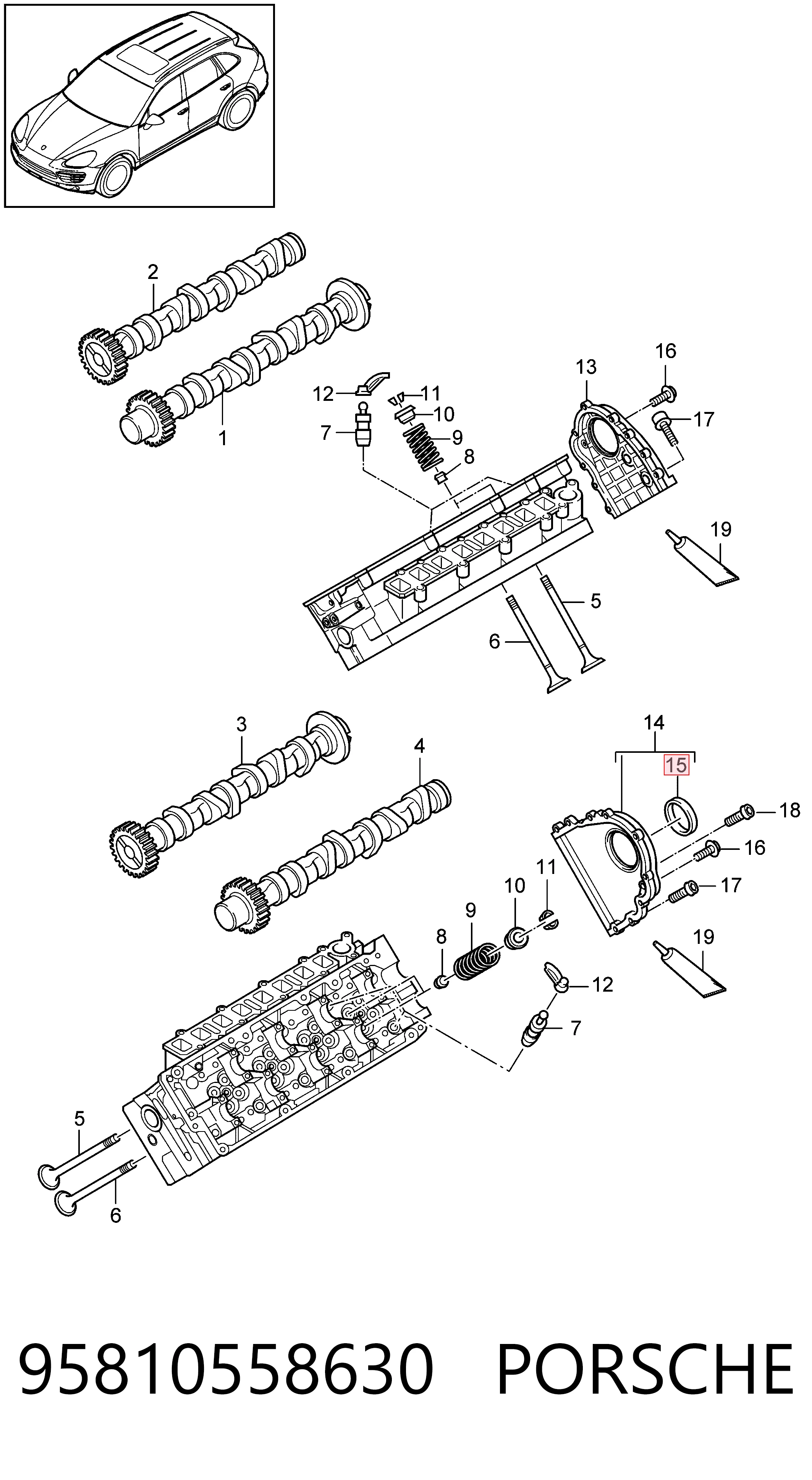 Сальник двигателя, распредвала на Audi A8 D3 4E2, 4E8
