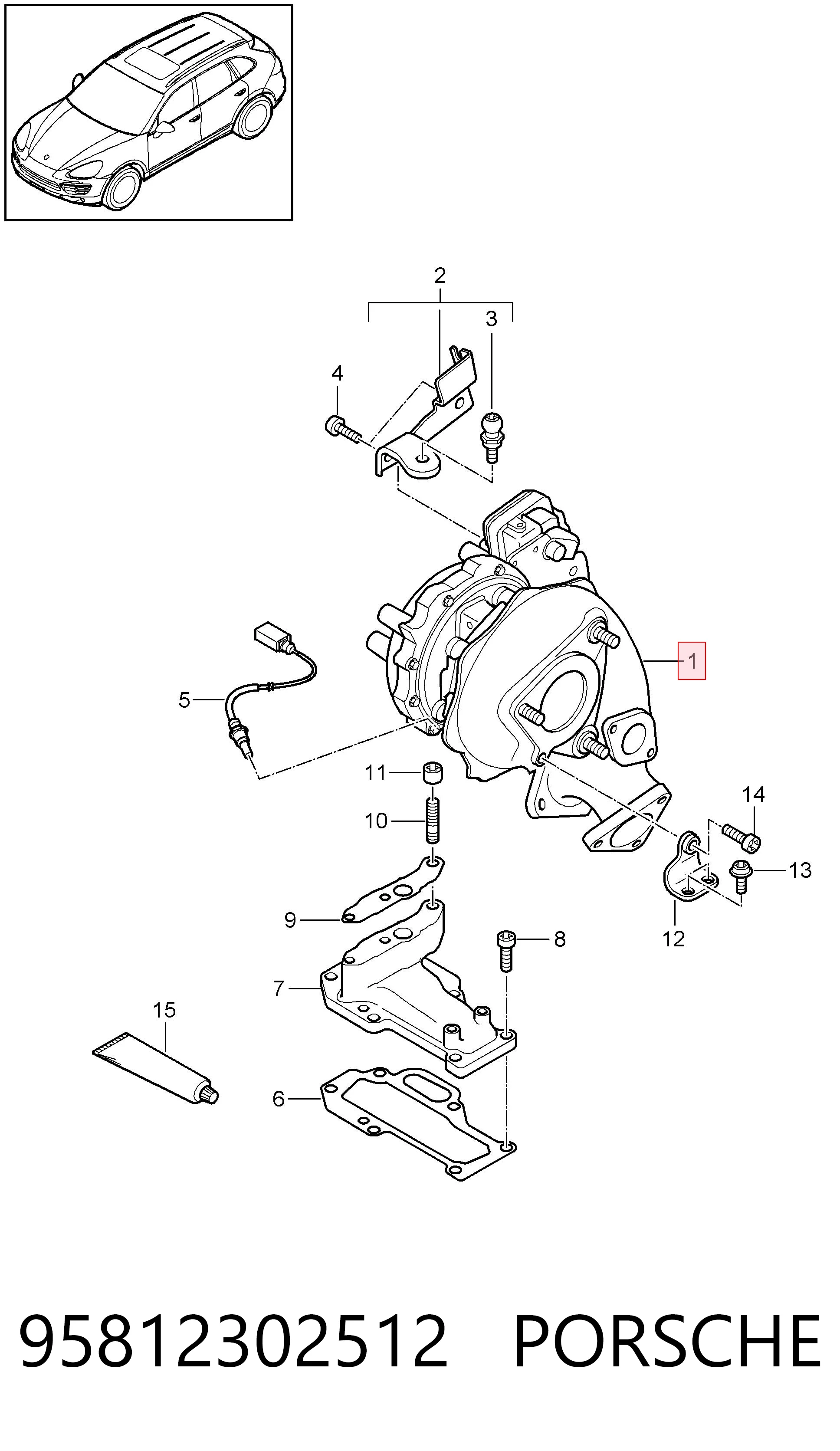 95812302512 Porsche Турбонаддув