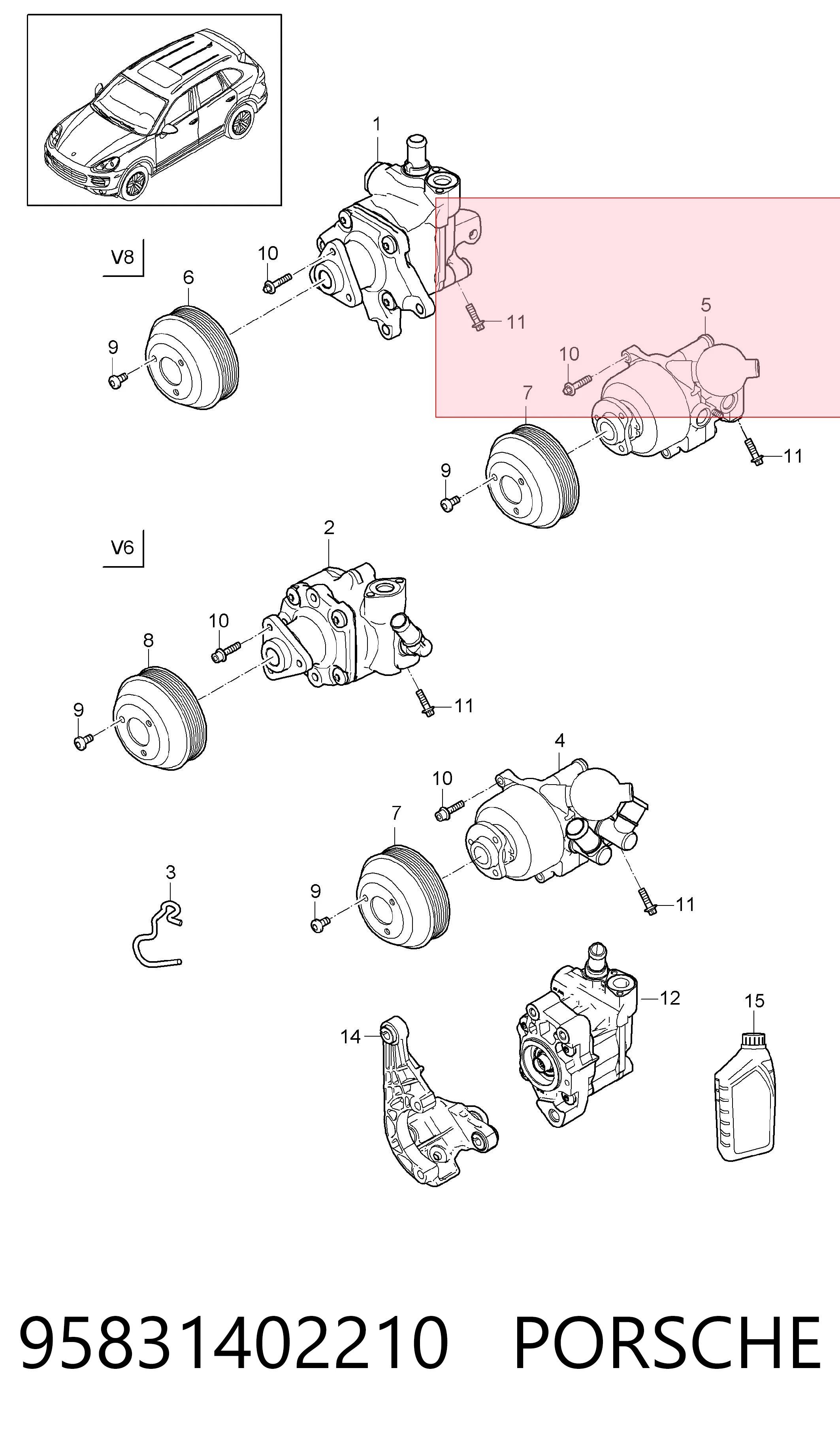 95831402210 Porsche ГУР руля