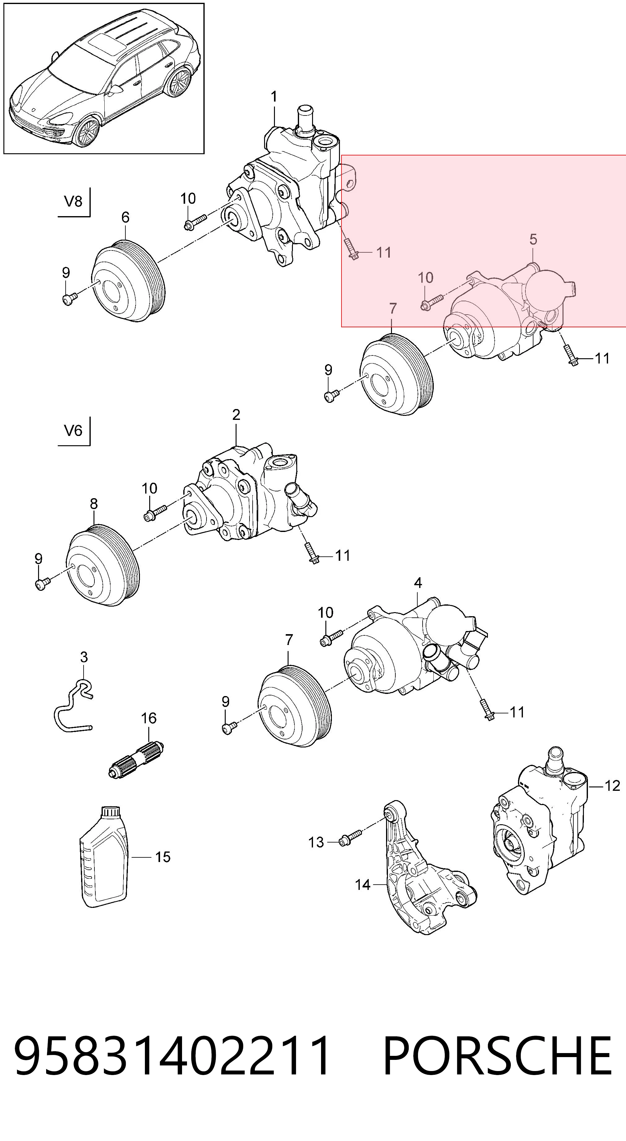 95831402211 Porsche ГУР руля