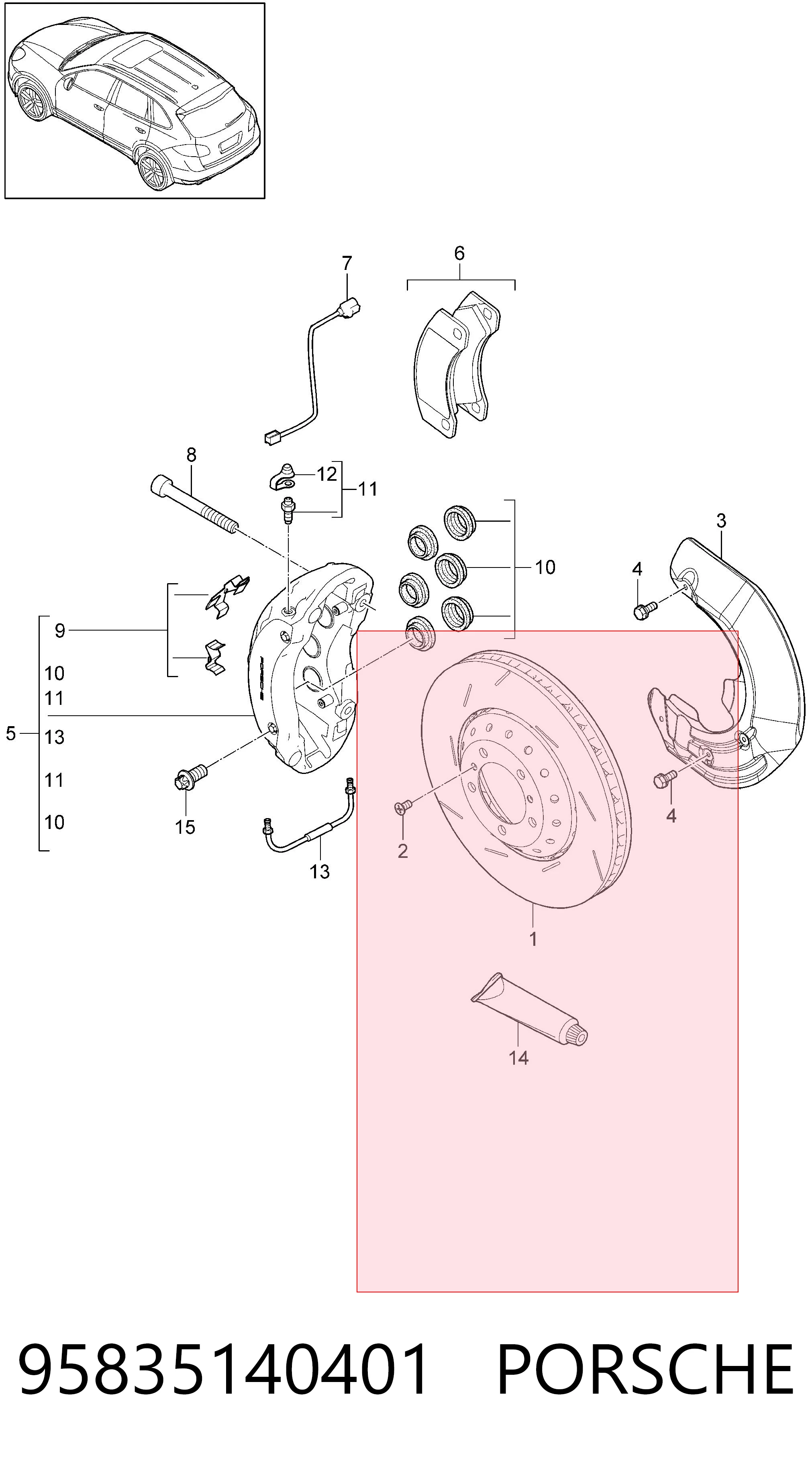 95835140401 Porsche Диск тормозной передний