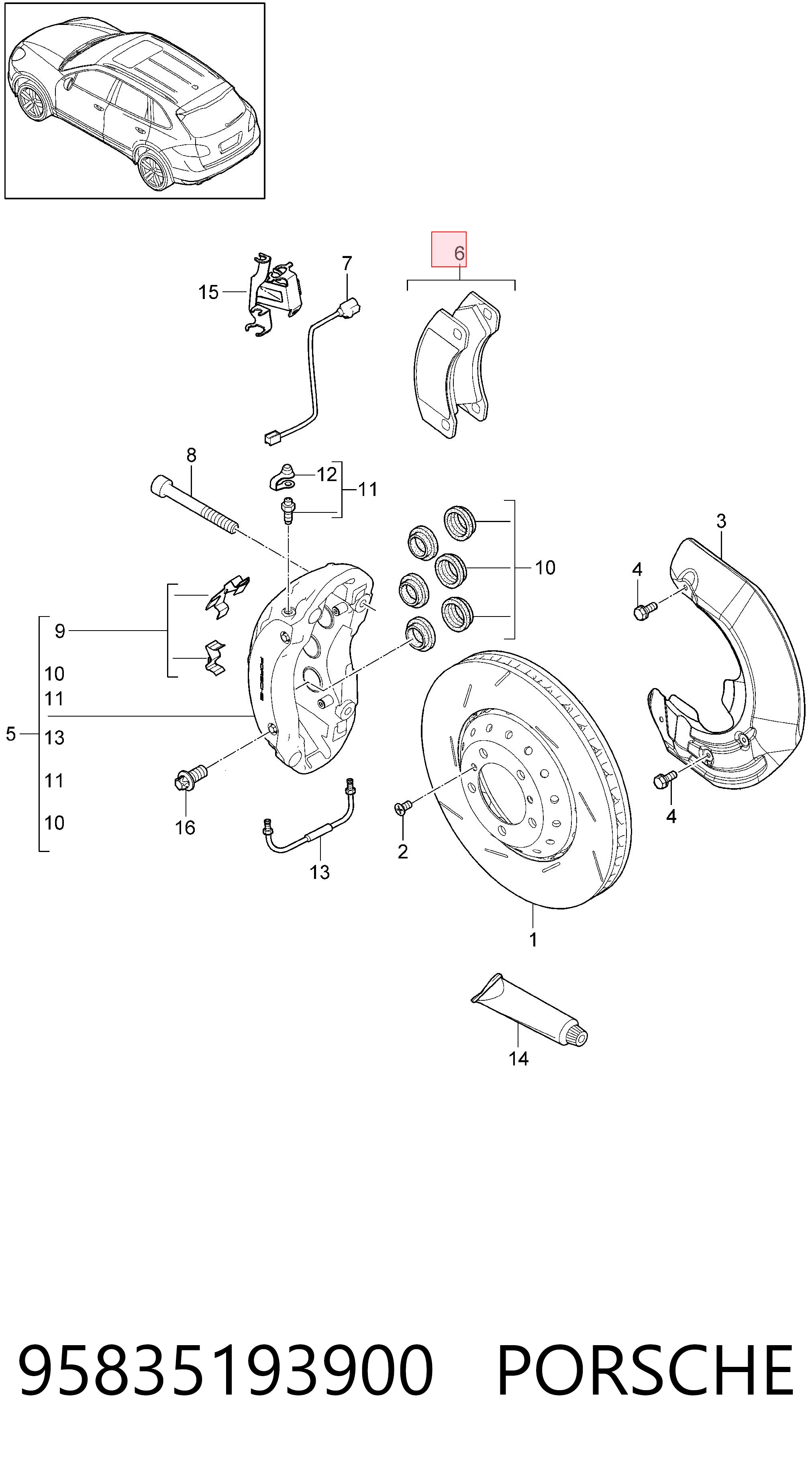 95835193900 Porsche Колодки передние